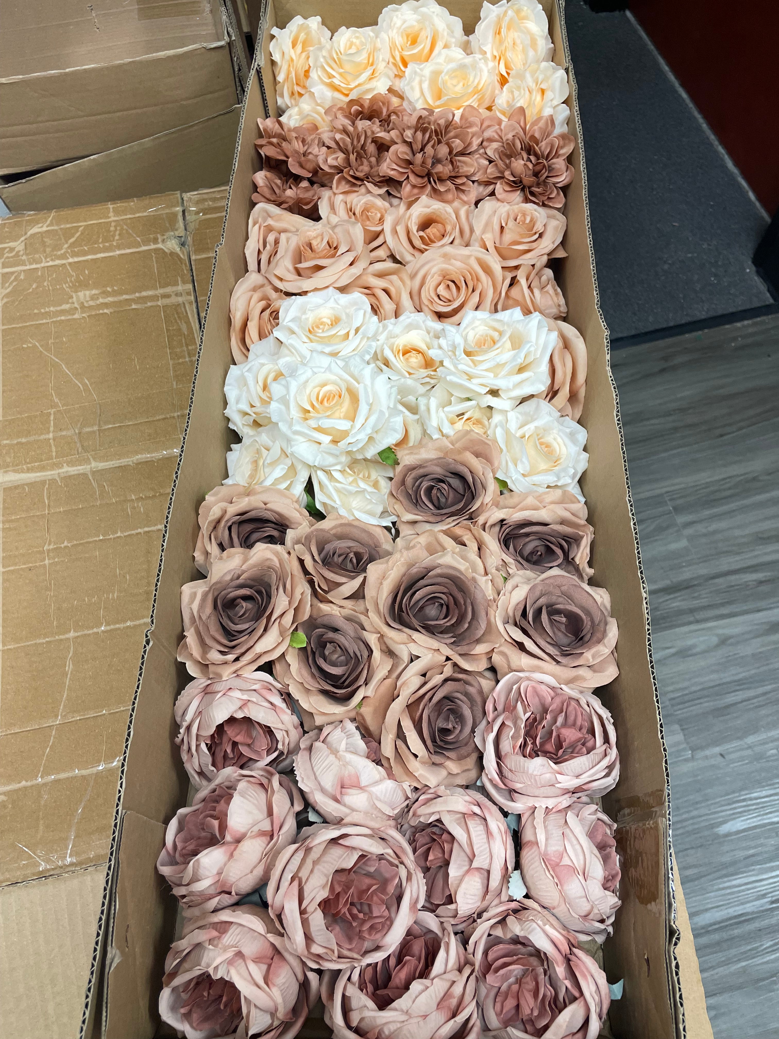 60/70 PCS Artificial Flower Heads(OS1) – Mixed Colors for Wedding & DIY Decor