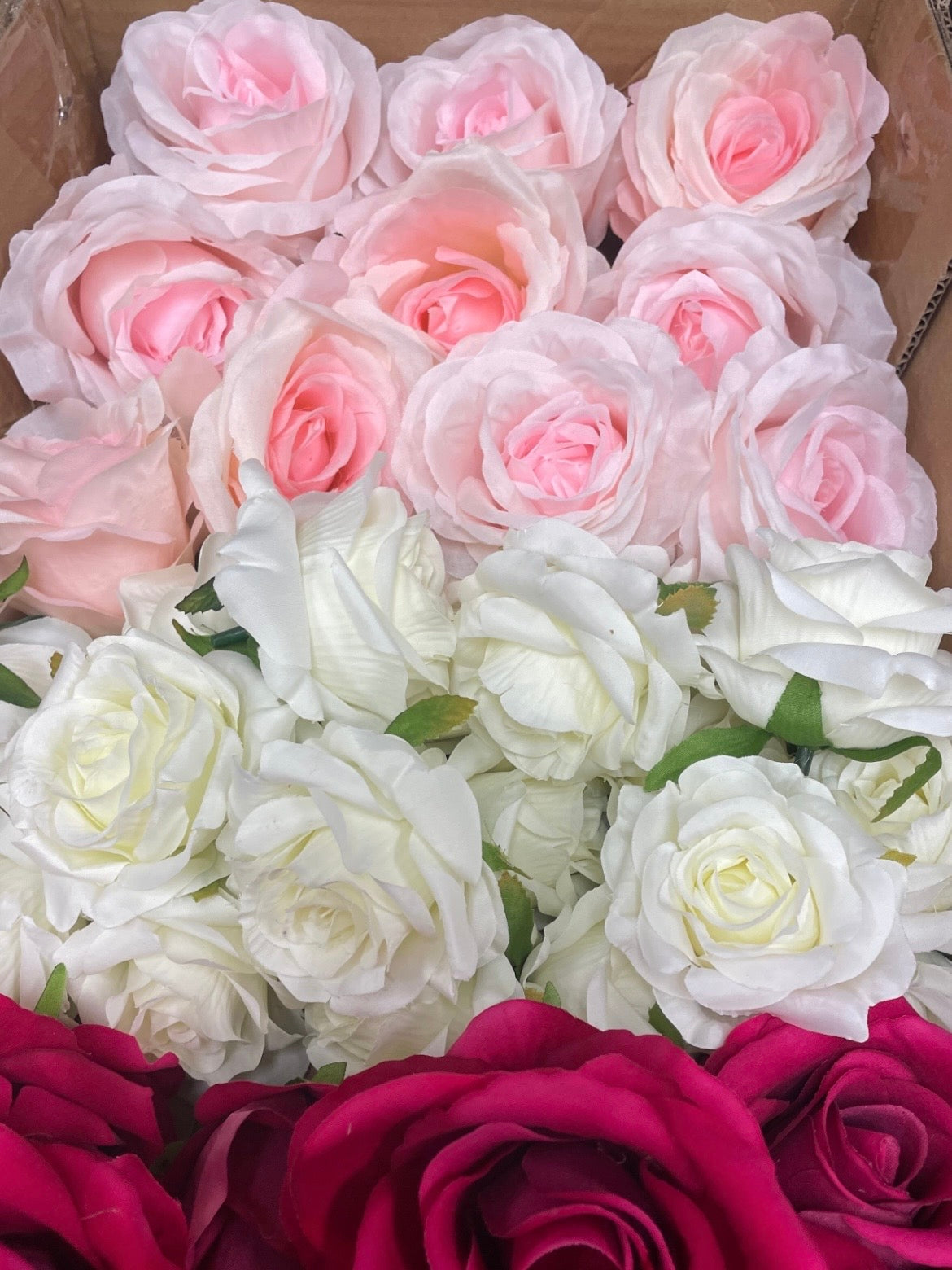 50/60 PCS Artificial Flower Heads (AS1BC2), Mixed Colors for Wedding & DIY Decor