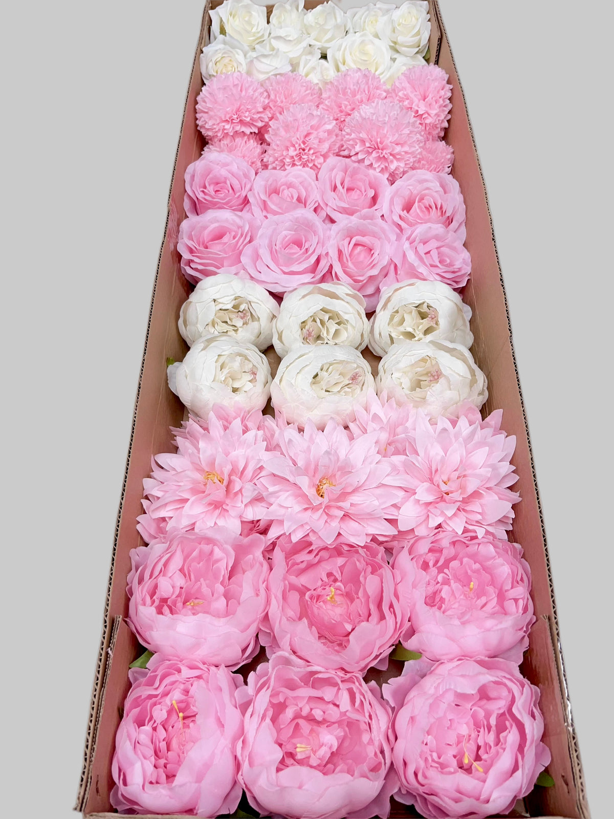 50/60 PCS Artificial Flower Heads (HS6), Mixed Colors for Wedding & DIY Decor
