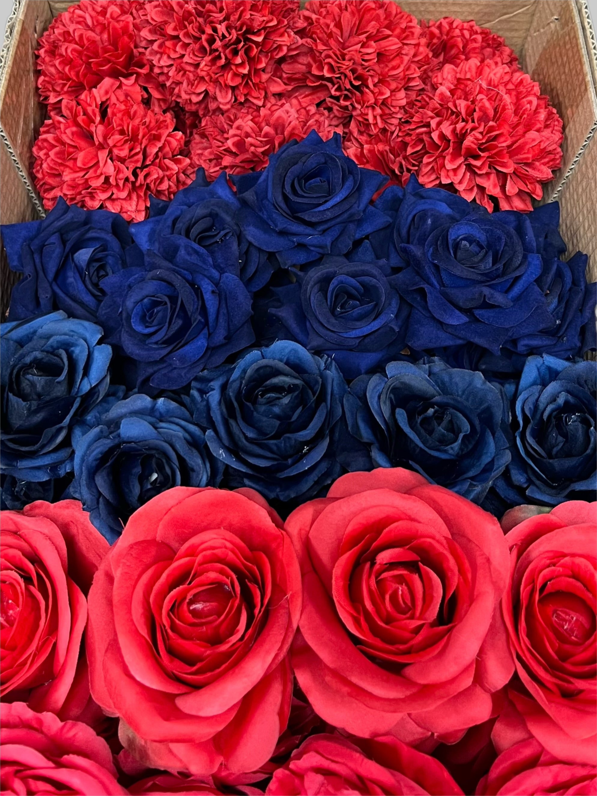 60/70 PCS Artificial Flower Heads (RN1), Mixed Colors for Wedding & DIY Decor