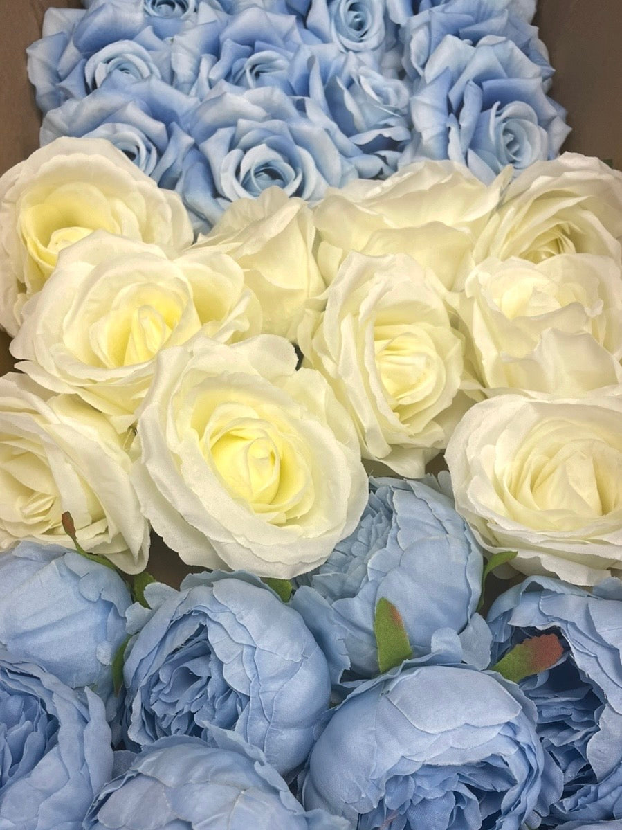 60/70 PCS Artificial Flower Heads (LS3D), Mixed Colors for Wedding & DIY Decor