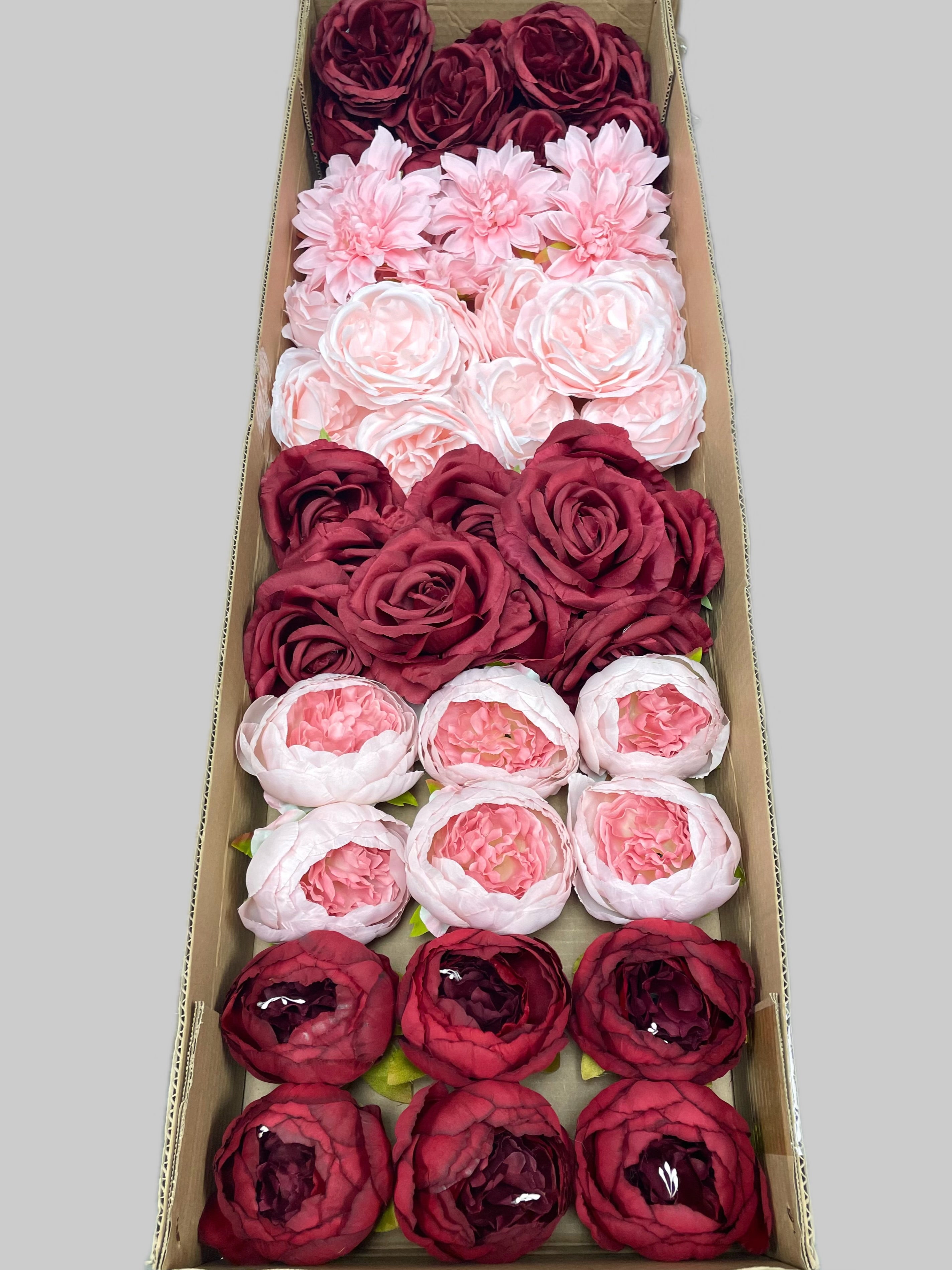 60/70 PCS Artificial Flower Heads (BP1AB), Mixed Colors for Wedding & DIY Decor
