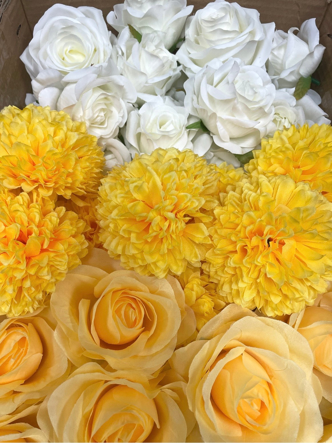 60/70 PCS Artificial Flower Heads (YS1ADE), Mixed Colors for Wedding & DIY Decor
