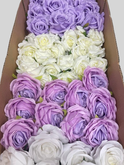 50/60 PCS Artificial Flower Heads (ZS3), Mixed Colors for Wedding & DIY Decor