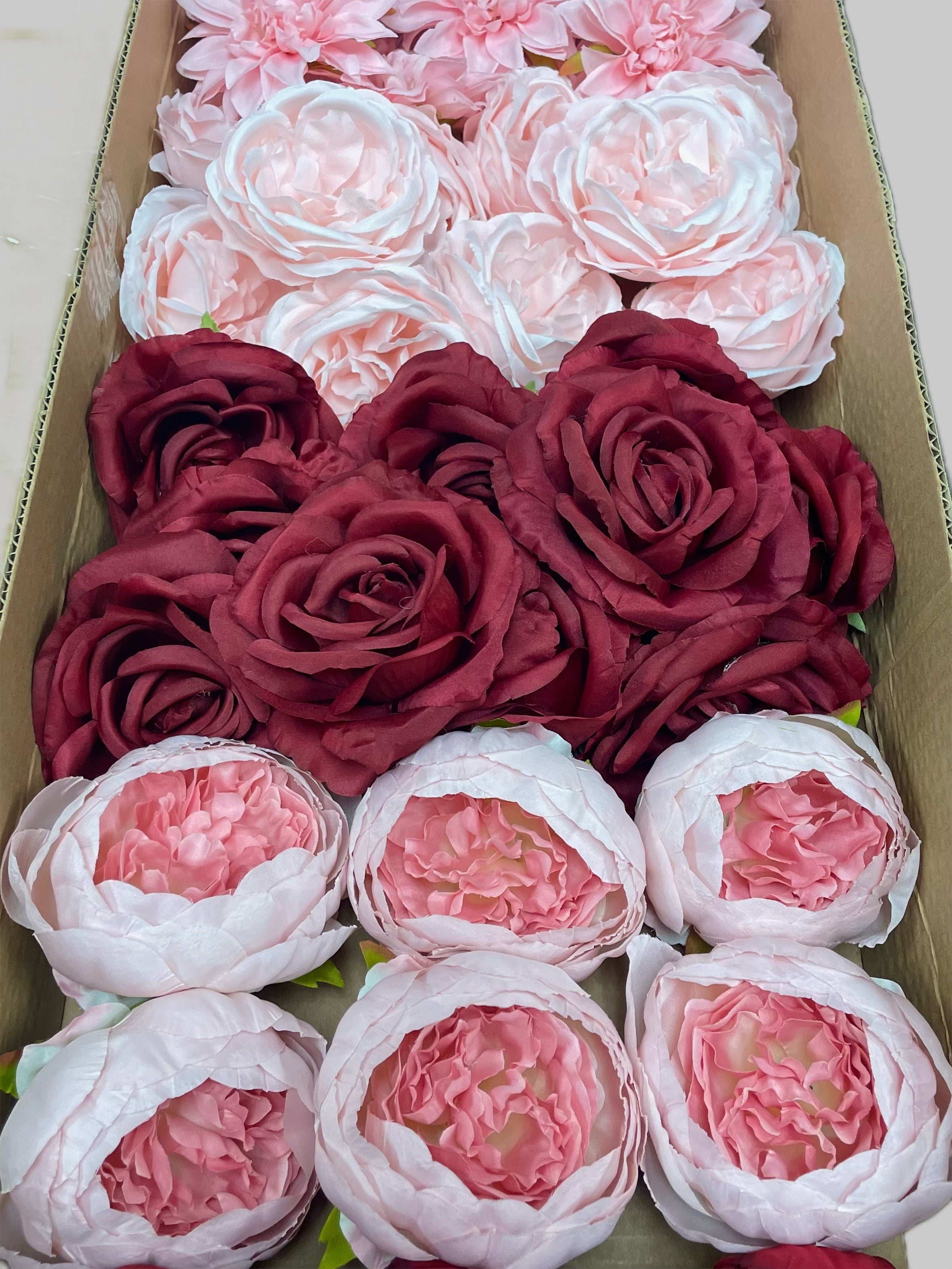 60/70 PCS Artificial Flower Heads (BP1AB), Mixed Colors for Wedding & DIY Decor