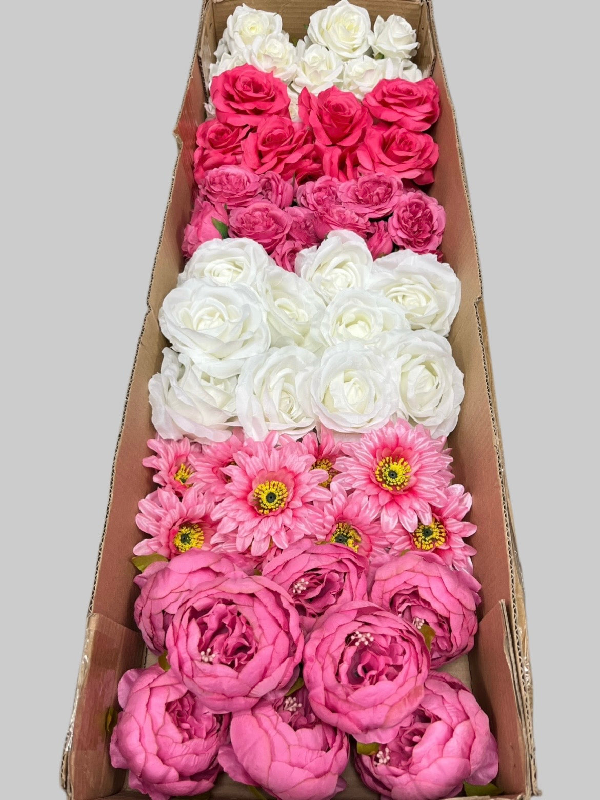 60/70 PCS Artificial Flower Heads (AS11), Mixed Colors for Wedding & DIY Decor
