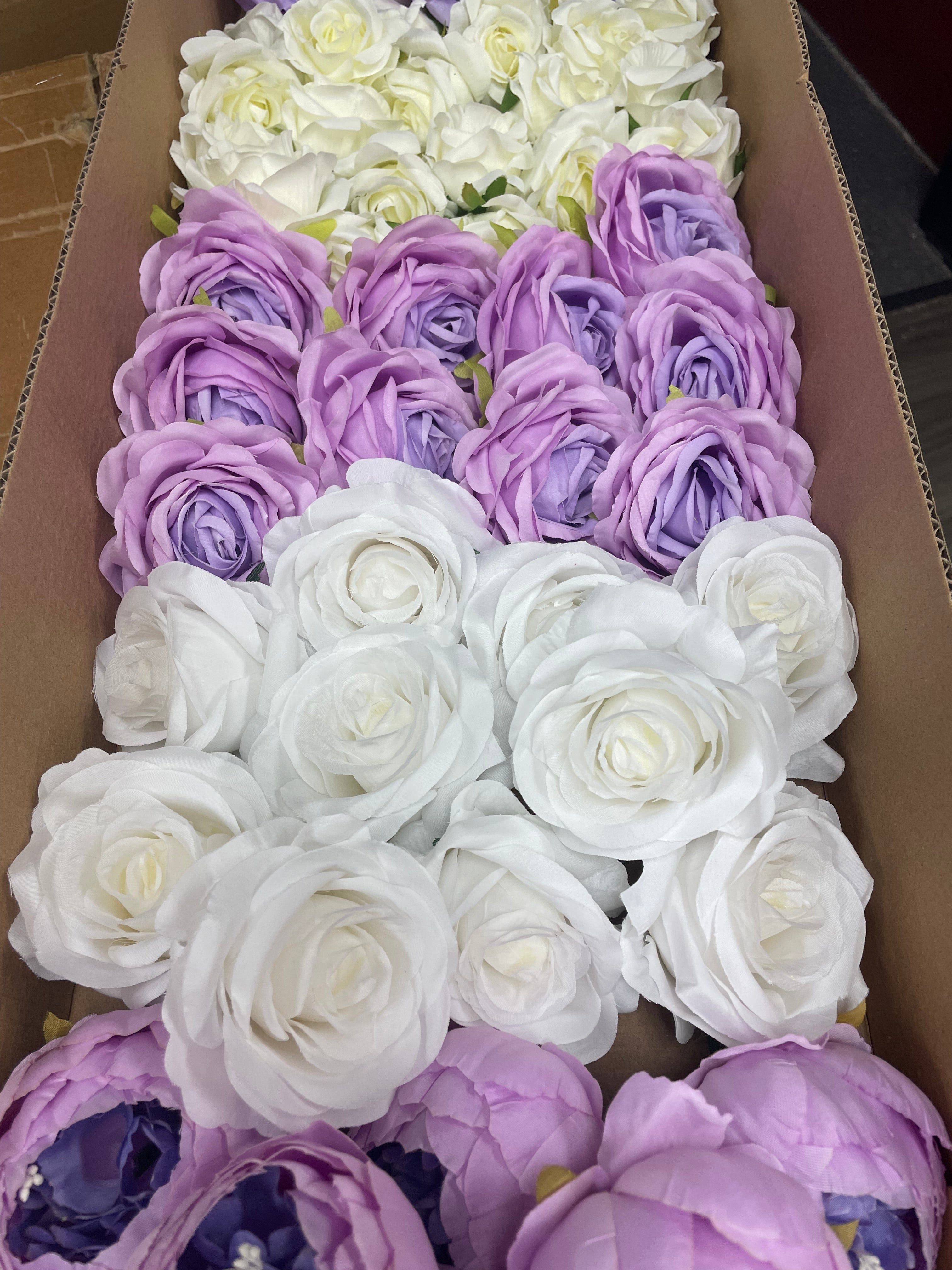 60/70 PCS Artificial Flower Heads (ZS3), Mixed Colors for Wedding & DIY Decor