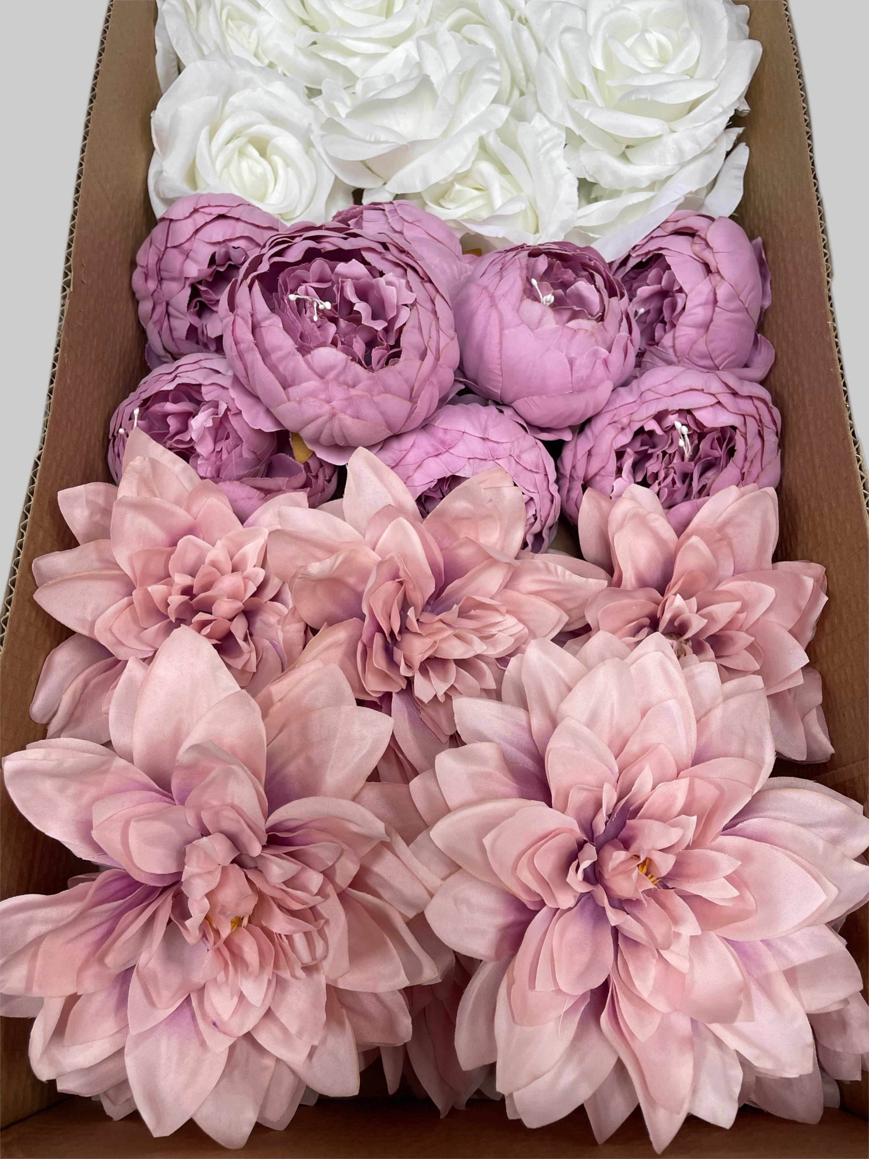 60/70 PCS Artificial Flower Heads (ES5B), Mixed Colors for Wedding & DIY Decor