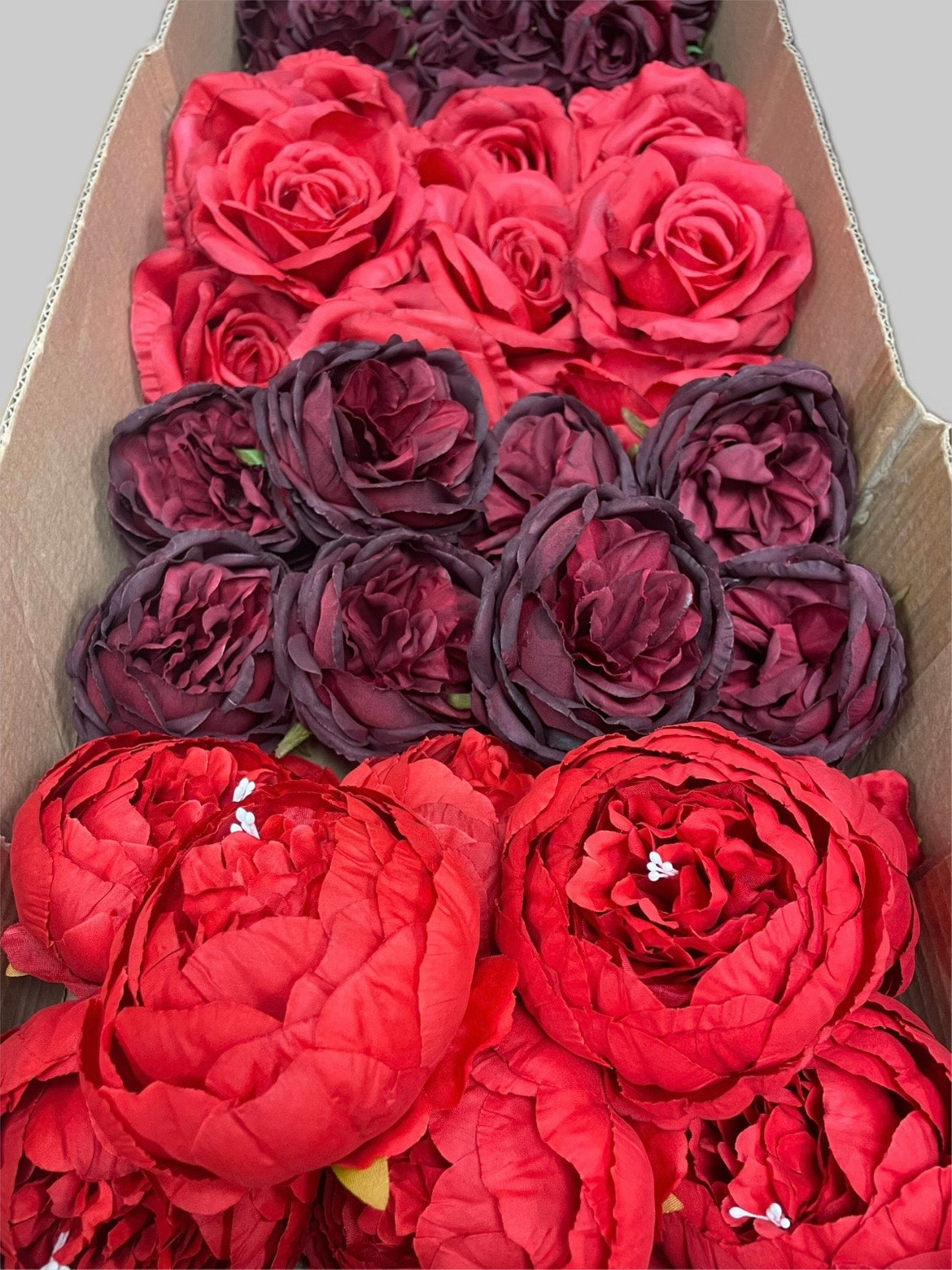 50/60 PCS Artificial Flower Heads (RB1), Mixed Colors for Wedding & DIY Decor
