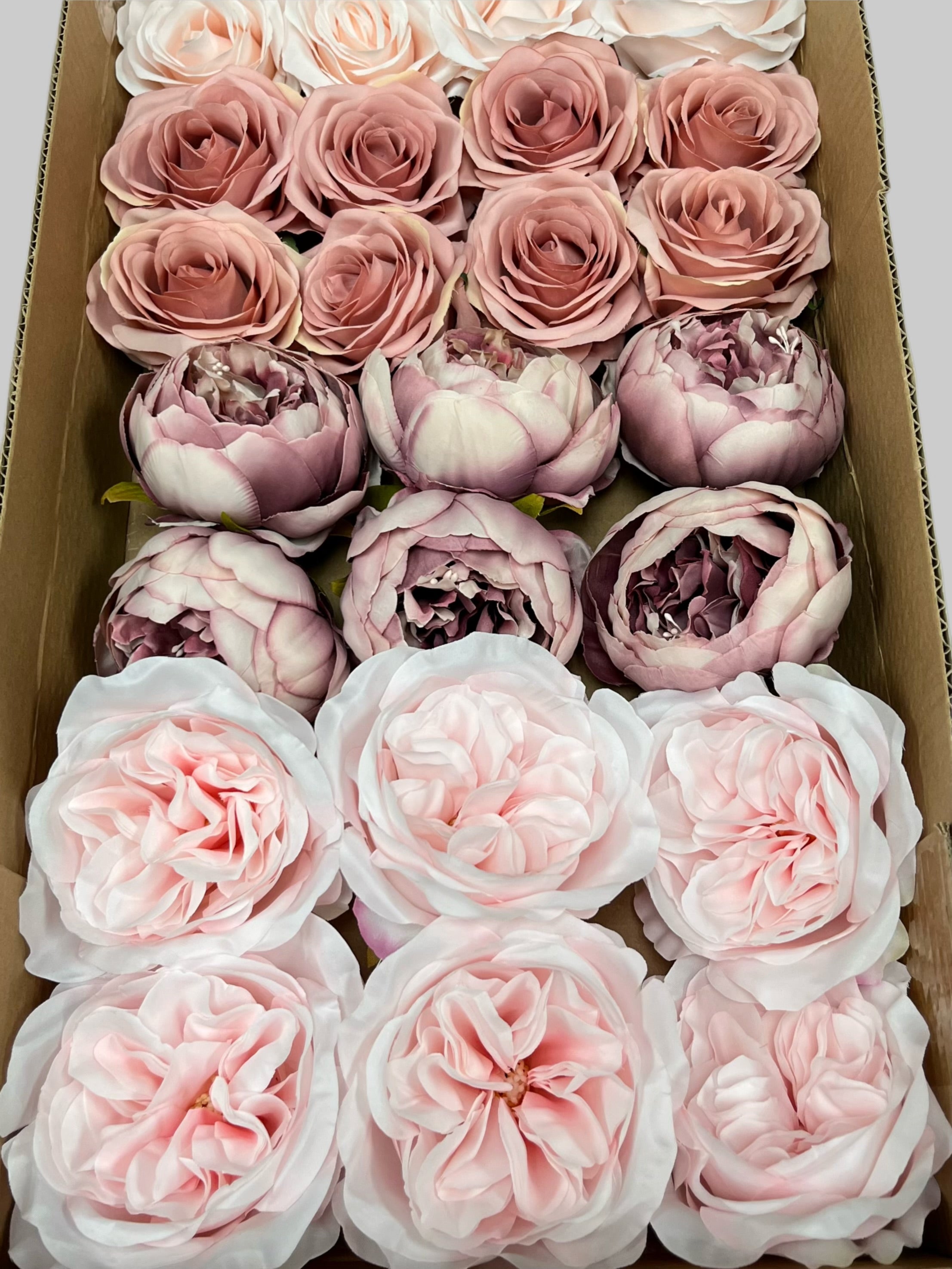 50/60 PCS Artificial Flower Heads (ES6), Mixed Colors for Wedding & DIY Decor