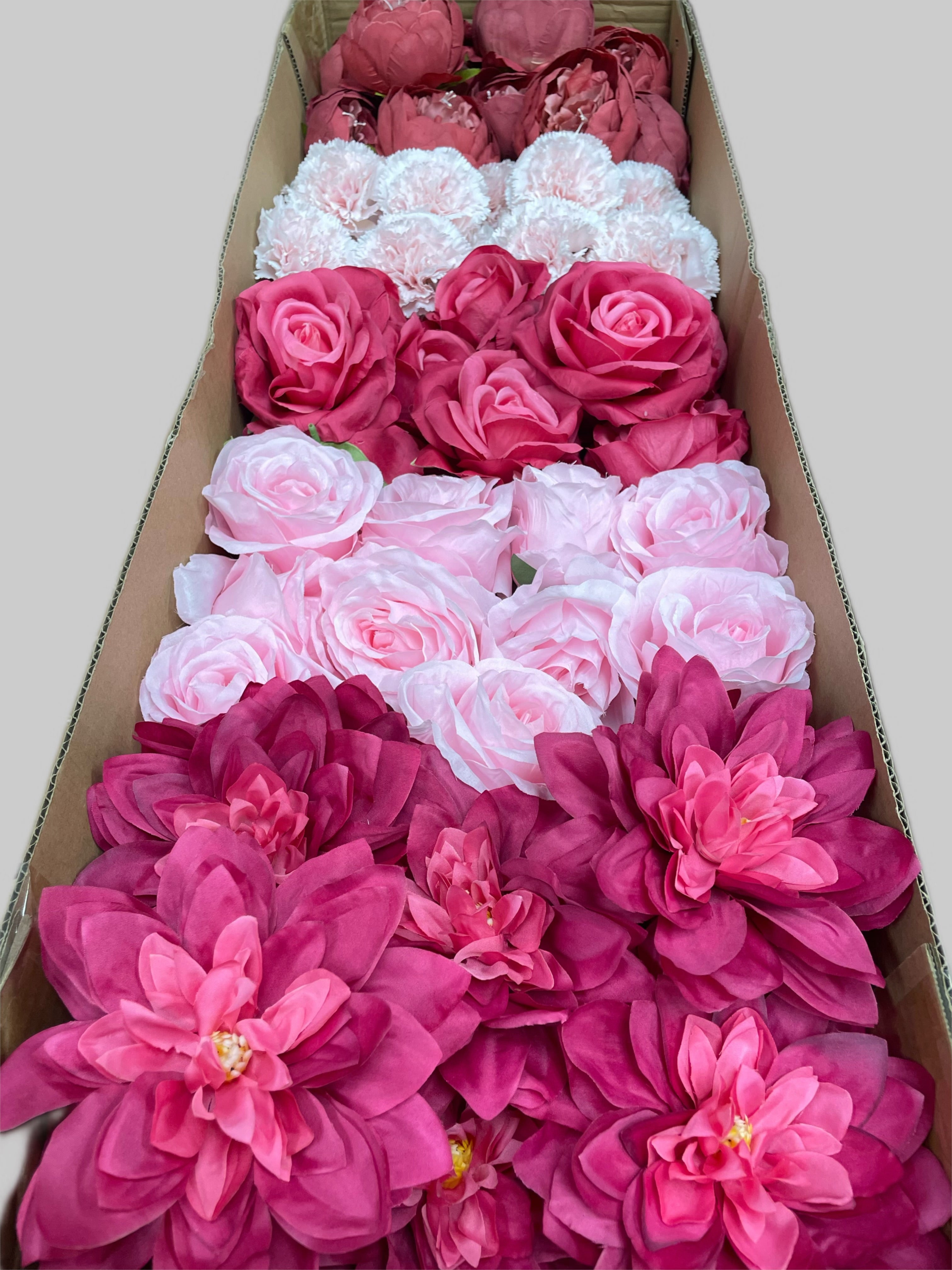60/70 PCS Artificial Flower Heads (AS9), Mixed Colors for Wedding & DIY Decor