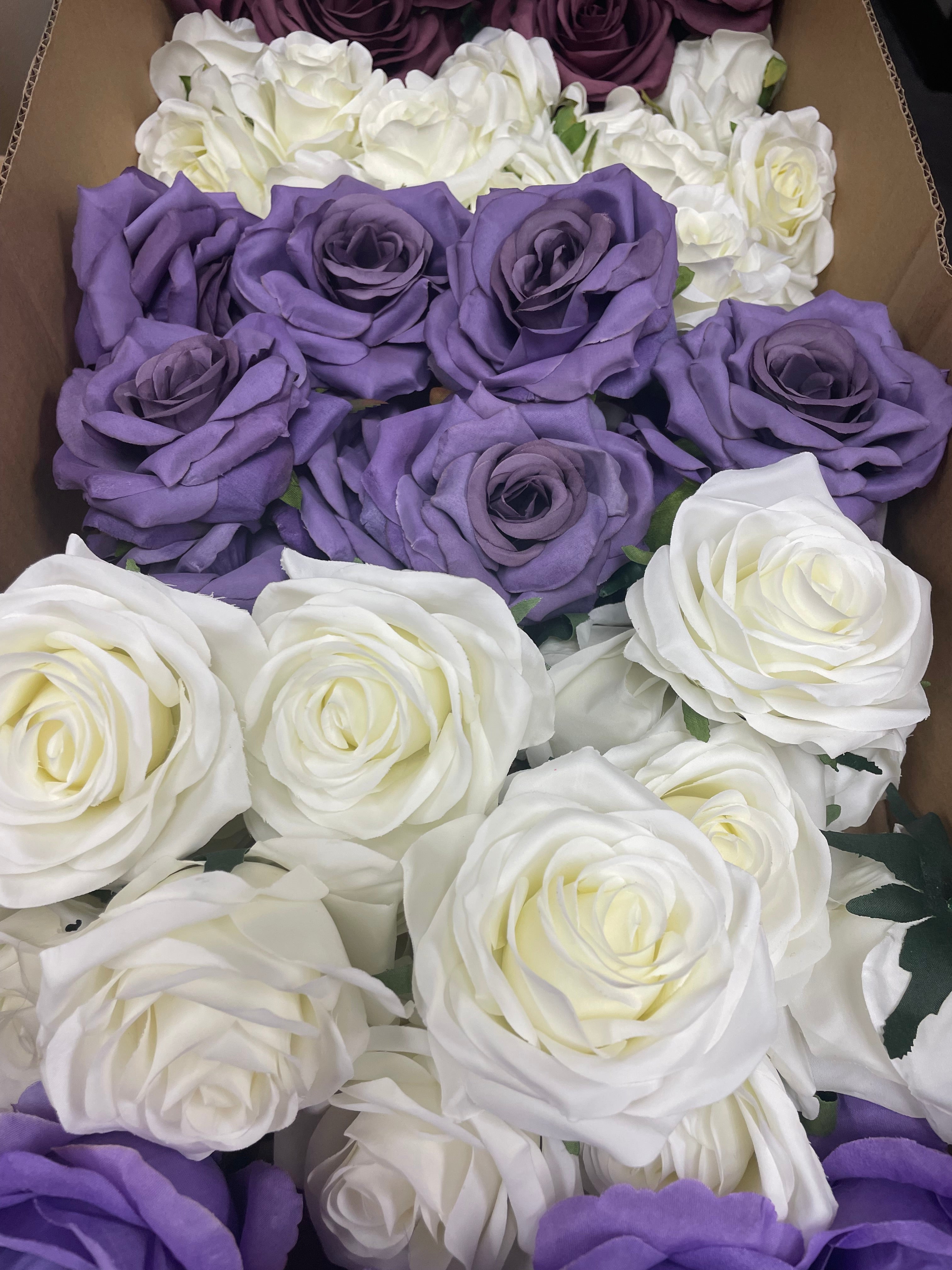 60/70 PCS Artificial Flower Heads (ZS2), Mixed Colors for Wedding & DIY Decor