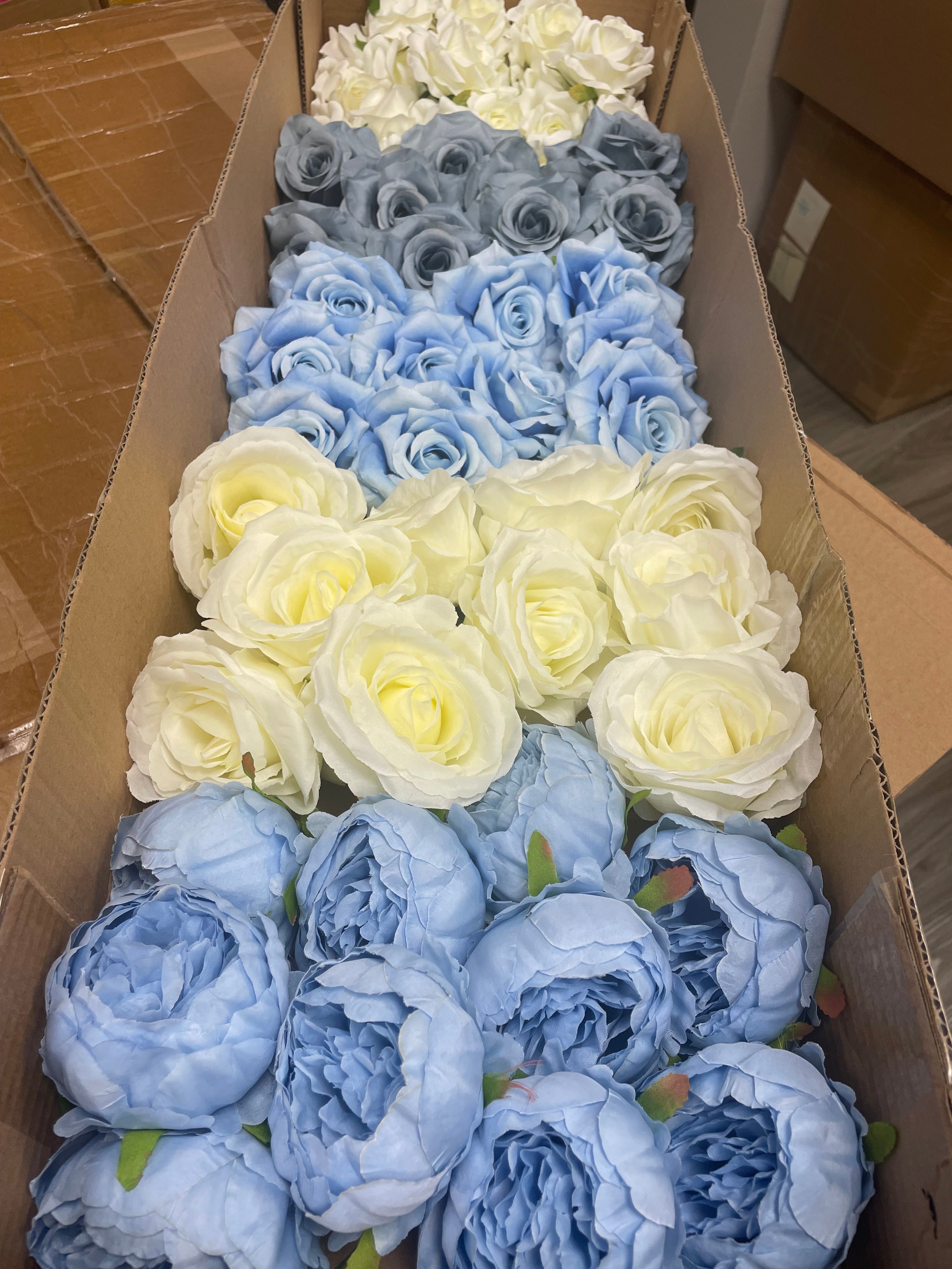 60/70 PCS Artificial Flower Heads(LS3AC) – Mixed Colors for Wedding & DIY Decor