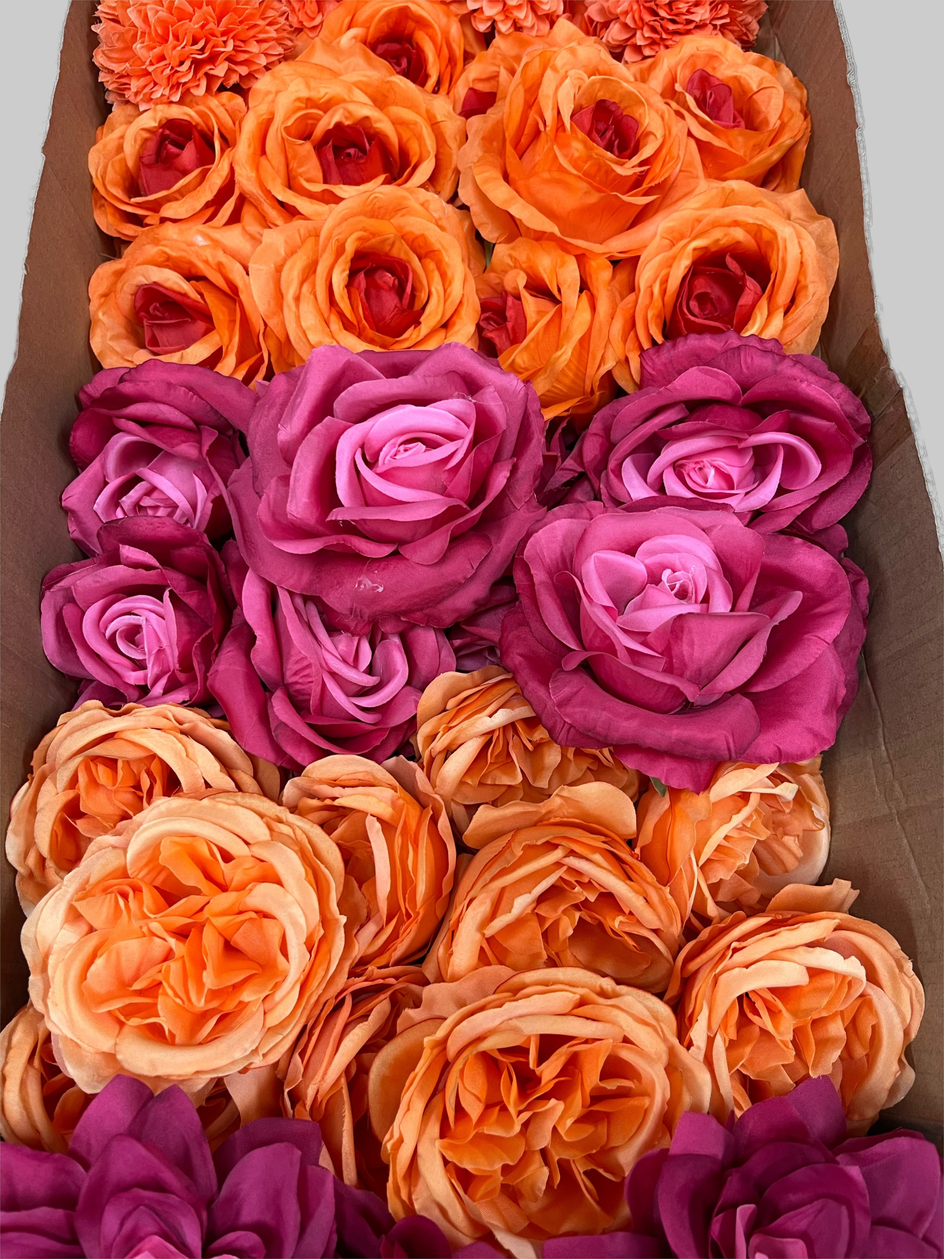 60/70 PCS Artificial Flower Heads (JS6), Mixed Colors for Wedding & DIY Decor