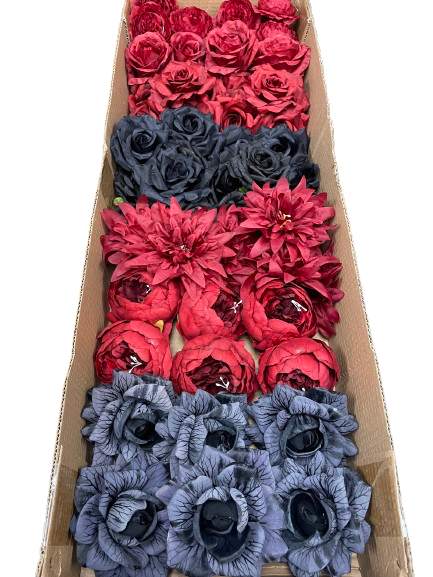 50/60 PCS Artificial Flower Heads (RH2A), Mixed Colors for Wedding & DIY Decor