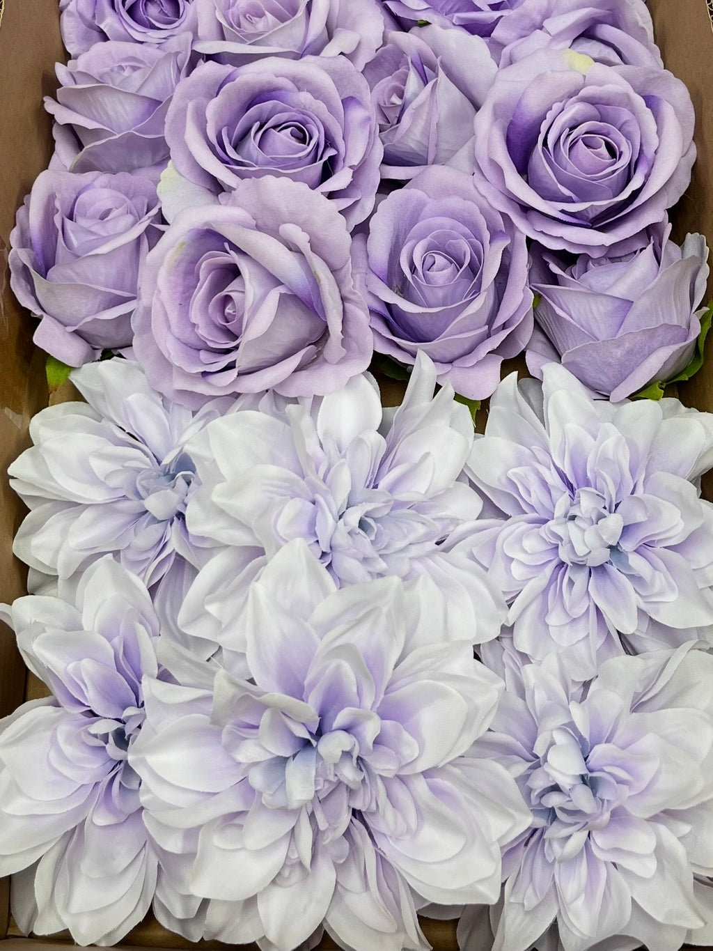 60 PCS All Purple Assorted Artificial Flower Heads B – Roses, Peonies & Dahlias