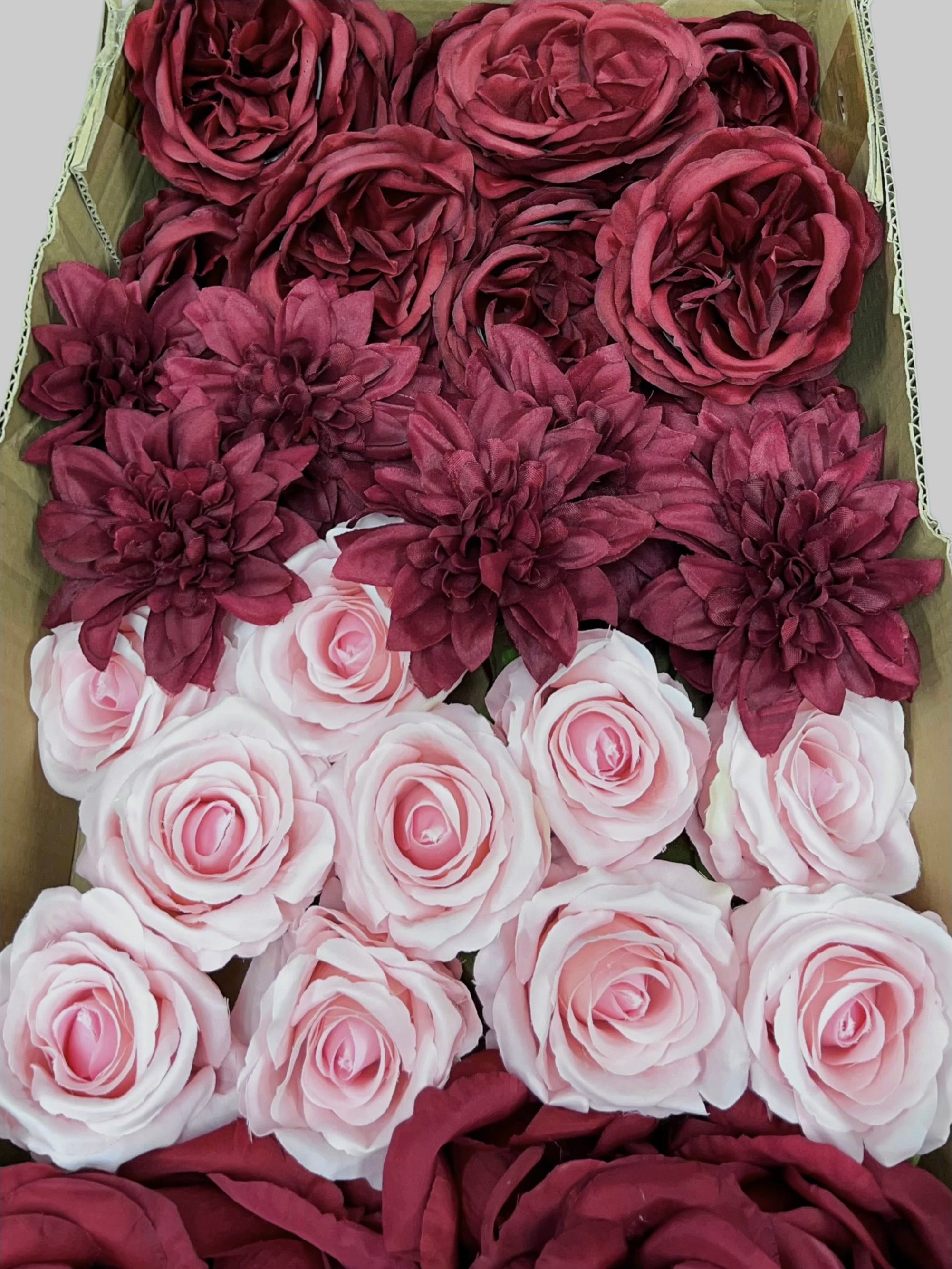 60/70 PCS Artificial Flower Heads (BP1DE), Mixed Colors for Wedding & DIY Decor