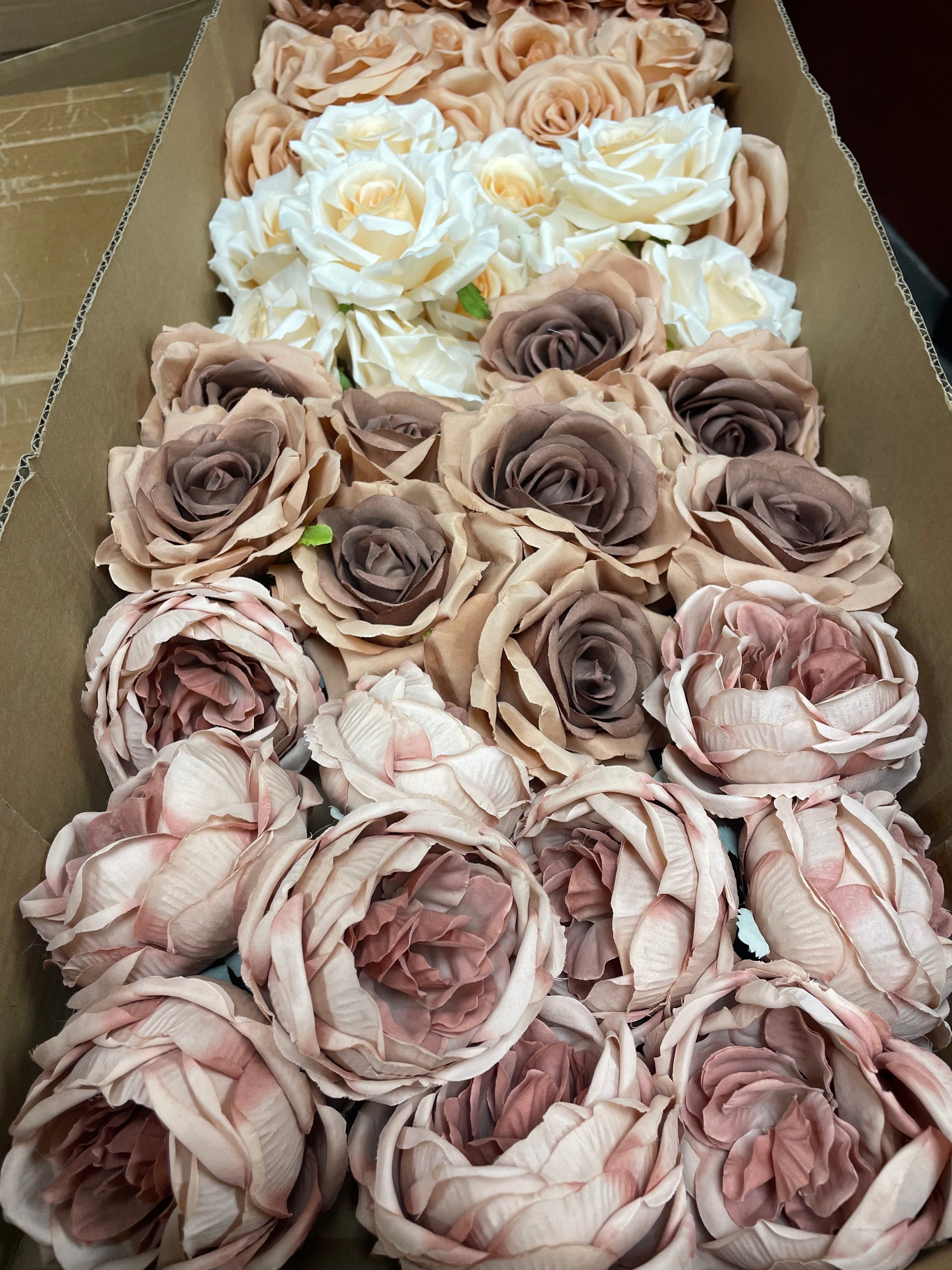 60/70 PCS Artificial Flower Heads(OS1) – Mixed Colors for Wedding & DIY Decor