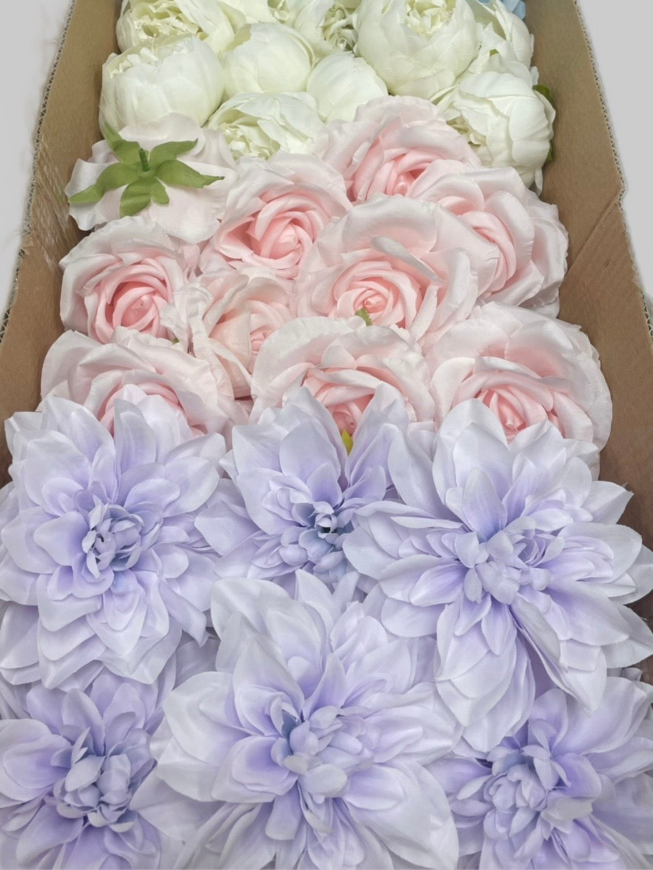 50/60 PCS Artificial Flower Heads(IS3), Mixed Colors for Wedding & DIY Decor