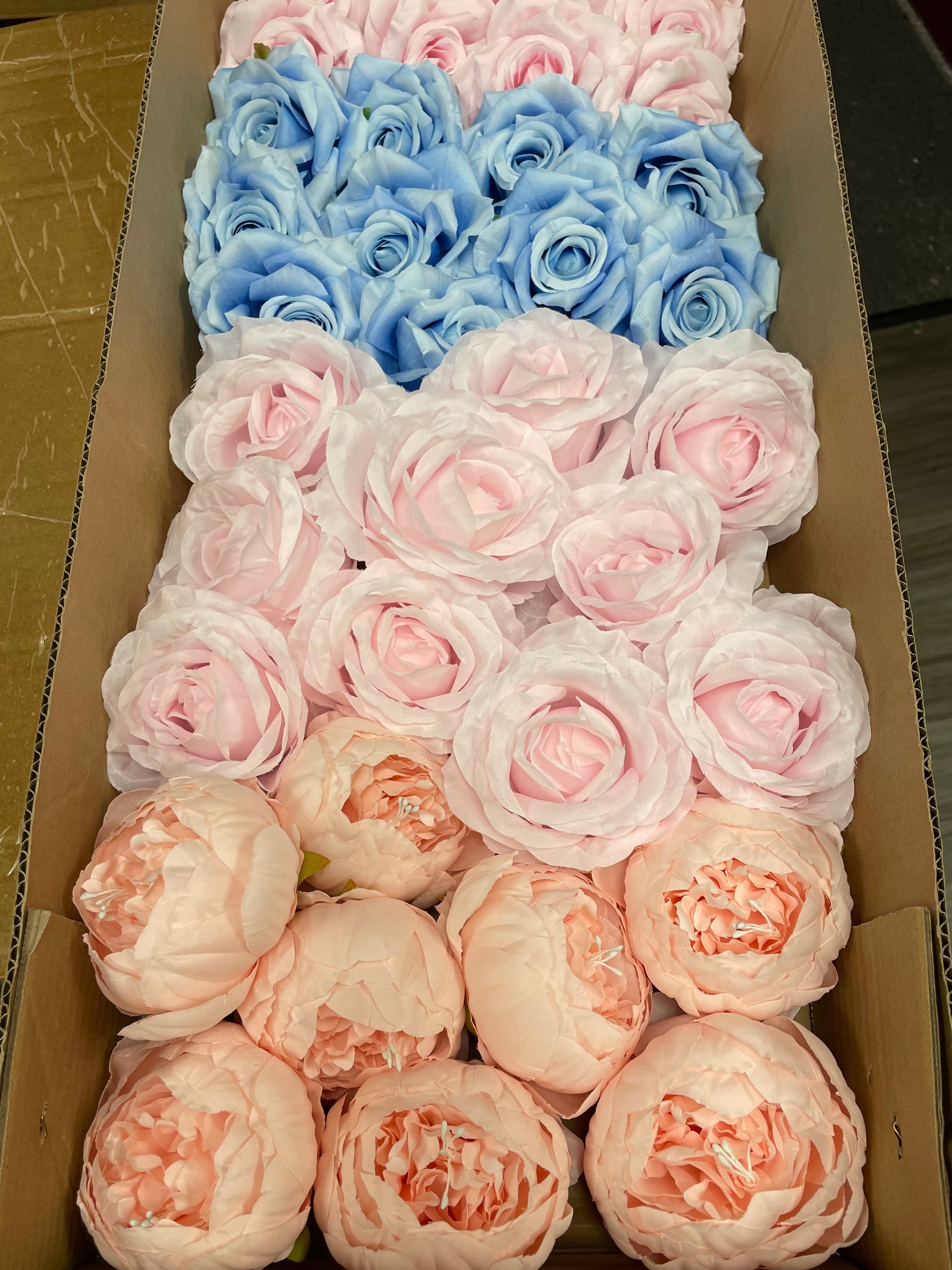60/70 PCS Artificial Flower Heads(BS2AC) – Mixed Colors for Wedding & DIY Decor