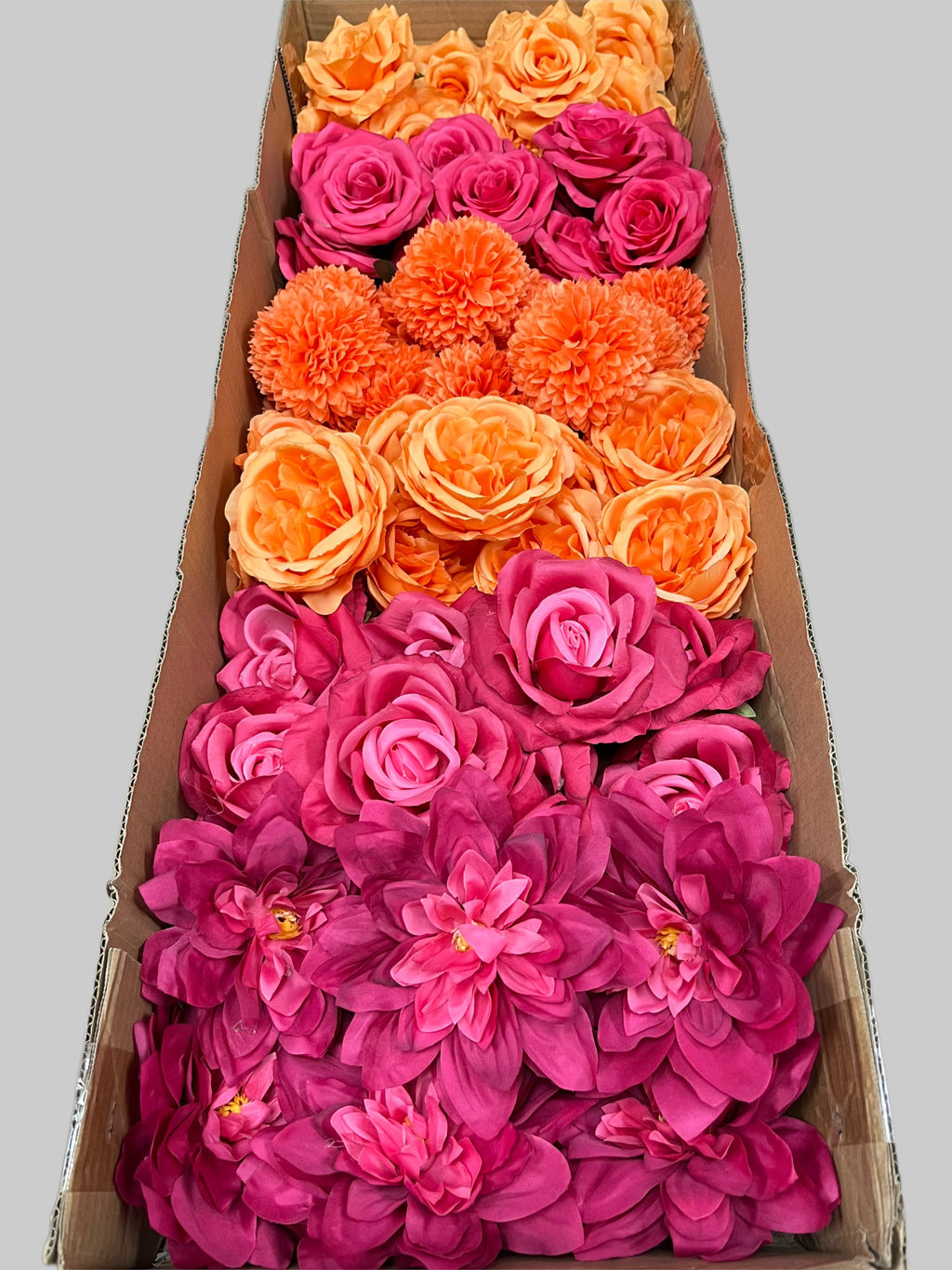 60/70 PCS Artificial Flower Heads (JS6EF), Mixed Colors for Wedding & DIY Decor
