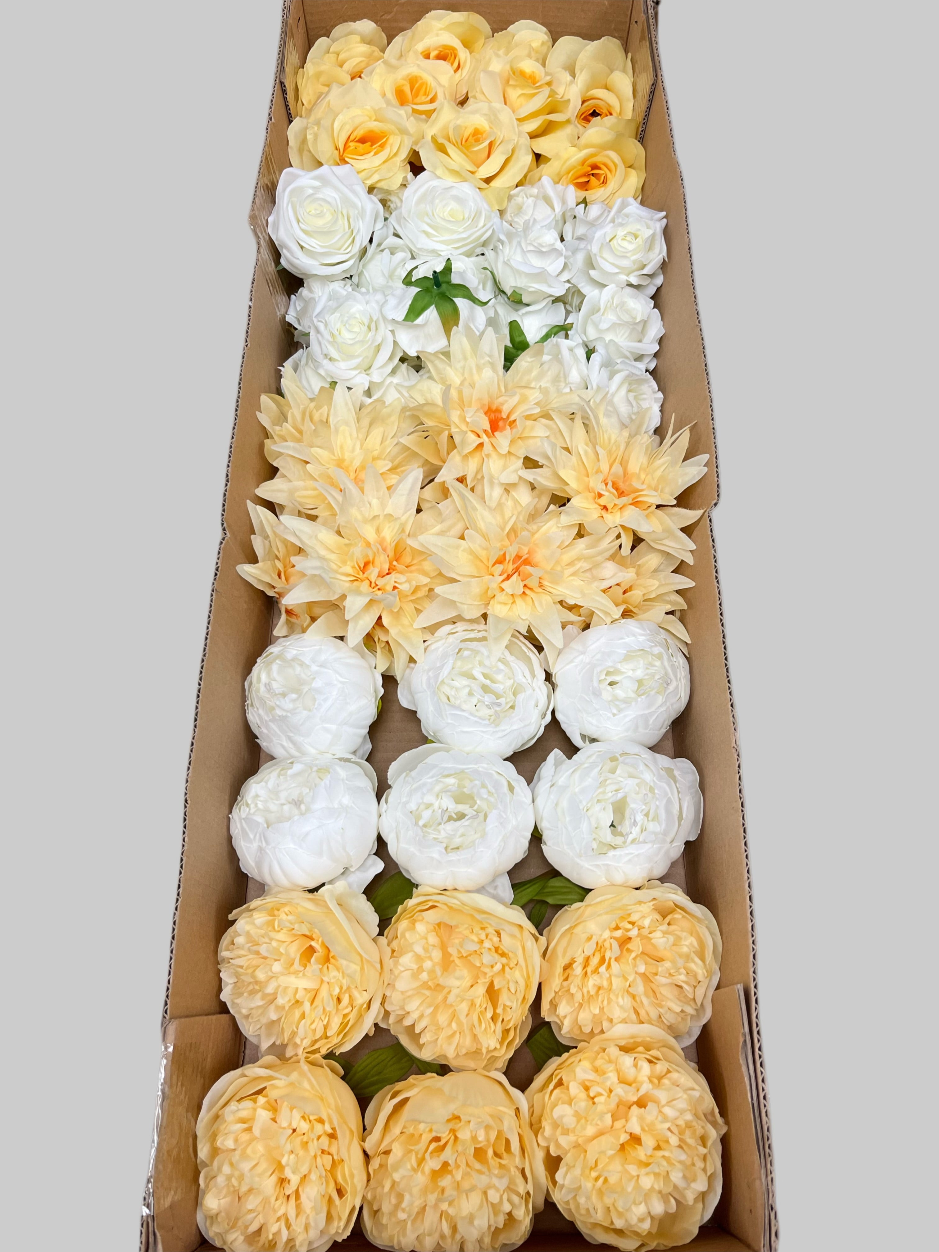 60/70 PCS Artificial Flower Heads (YS3), Mixed Colors for Wedding & DIY Decor