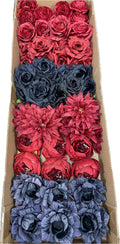 50/60 PCS Artificial Flower Heads (RH2A), Mixed Colors for Wedding & DIY Decor
