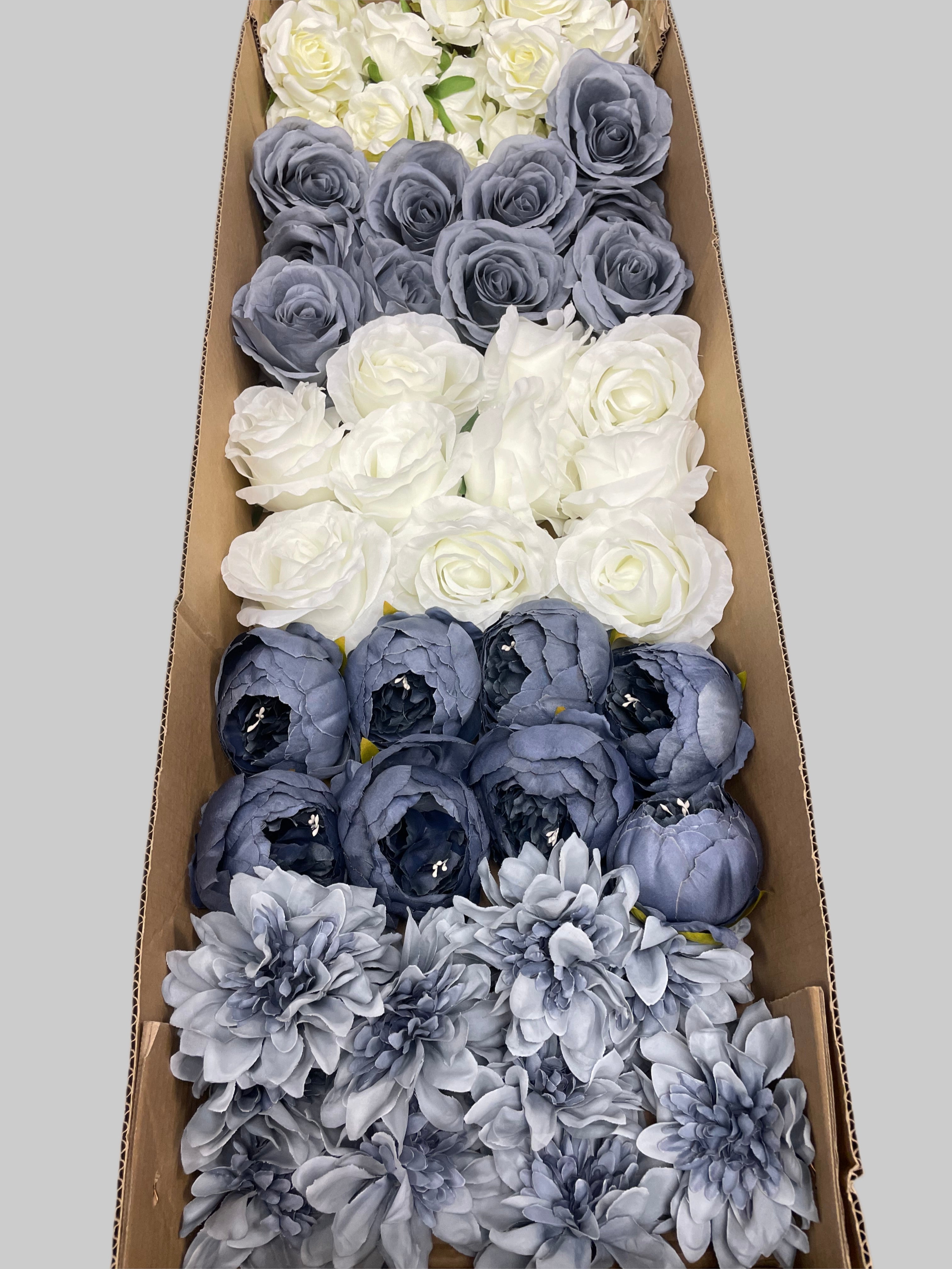 60/70 PCS Artificial Flower Heads(DS3), Mixed Colors for Wedding & DIY Decor