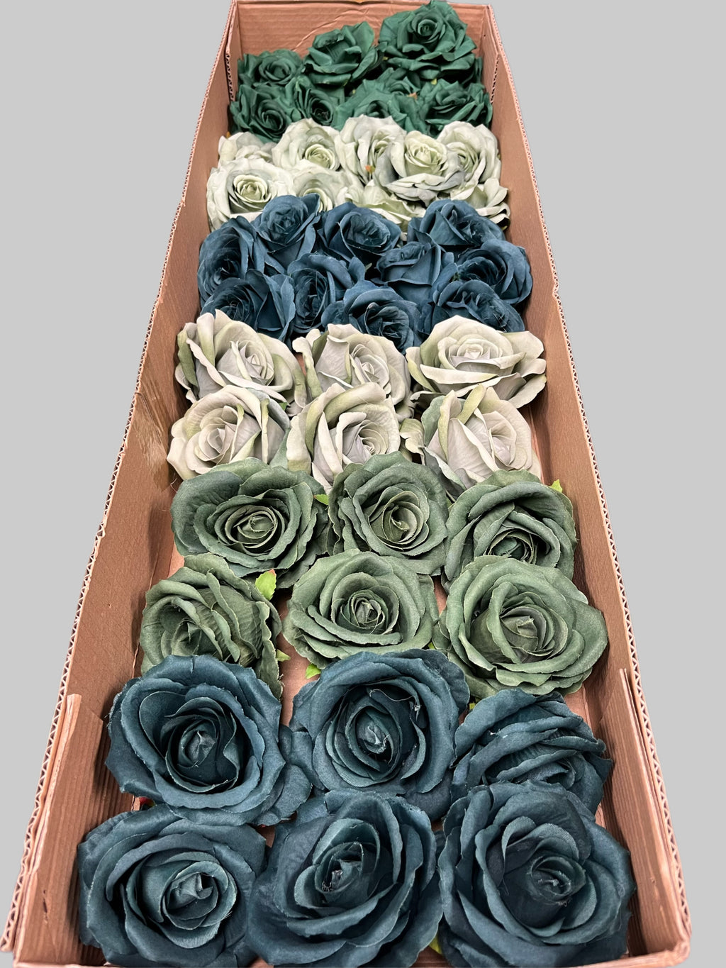 60 PCS All Green Assorted Artificial Flower Heads A – Roses