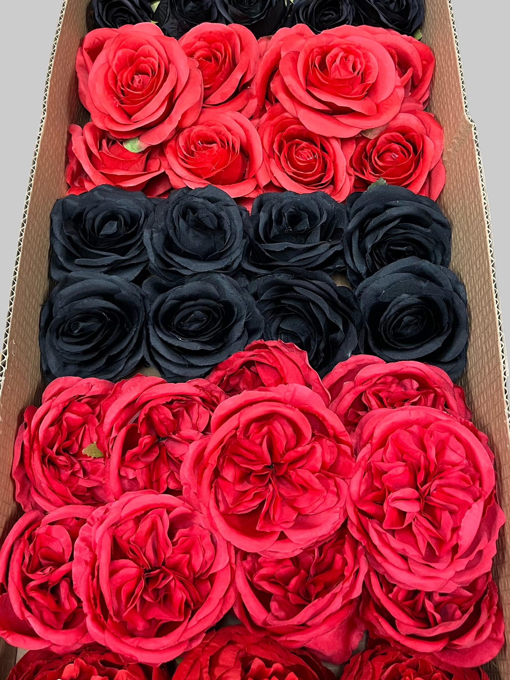 50/60 PCS Artificial Flower Heads (RH1CE), Mixed Colors for Wedding & DIY Decor