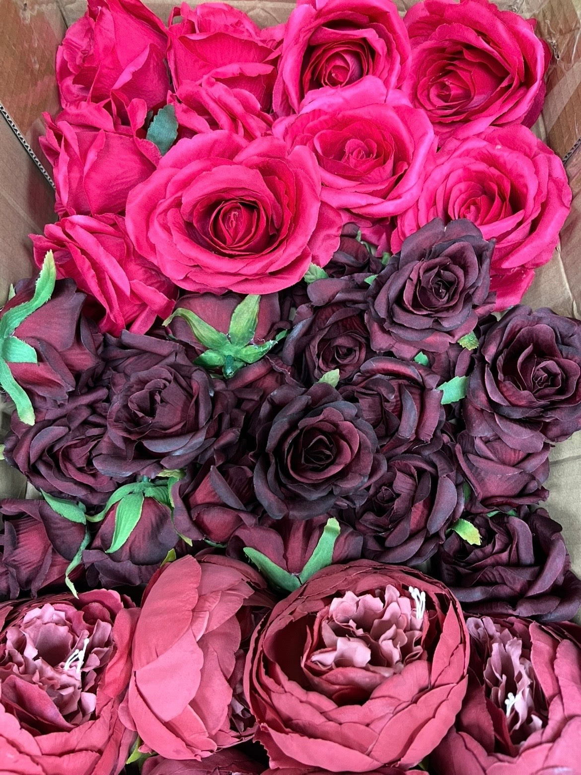 50/60 PCS Artificial Flower Heads (HB1), Mixed Colors for Wedding & DIY Decor