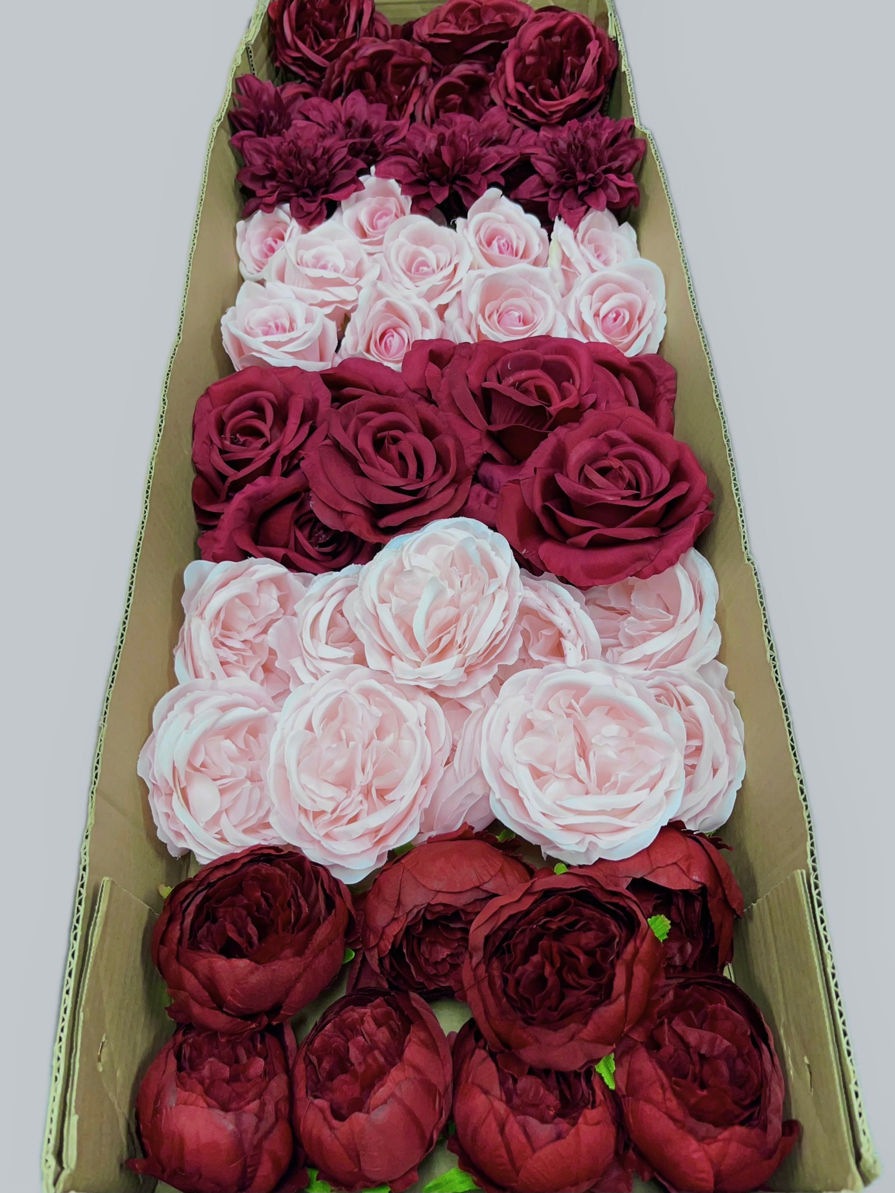 60/70 PCS Artificial Flower Heads (BP1DE), Mixed Colors for Wedding & DIY Decor