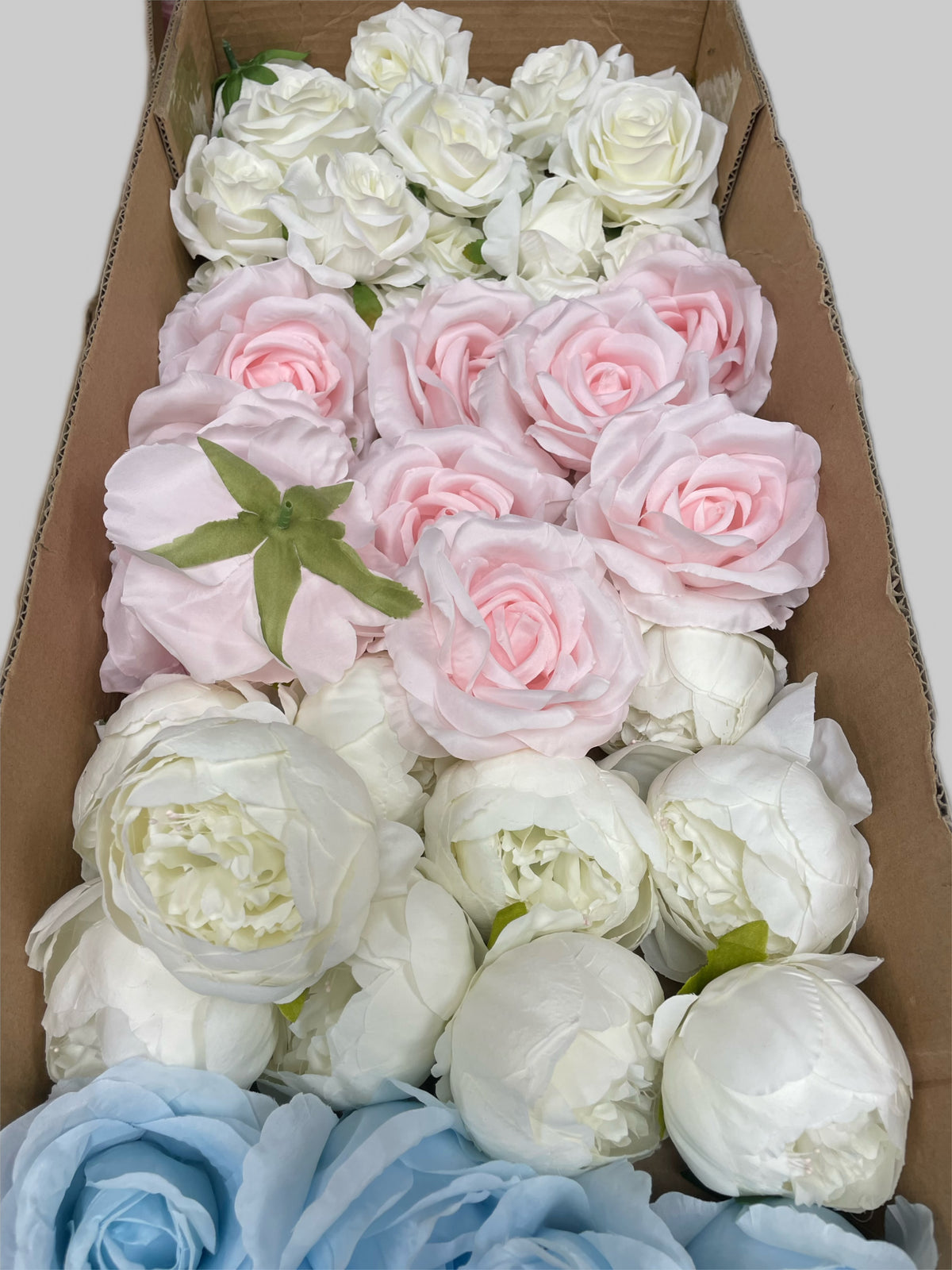 50/60 PCS Artificial Flower Heads(BS2), Mixed Colors for Wedding & DIY Decor