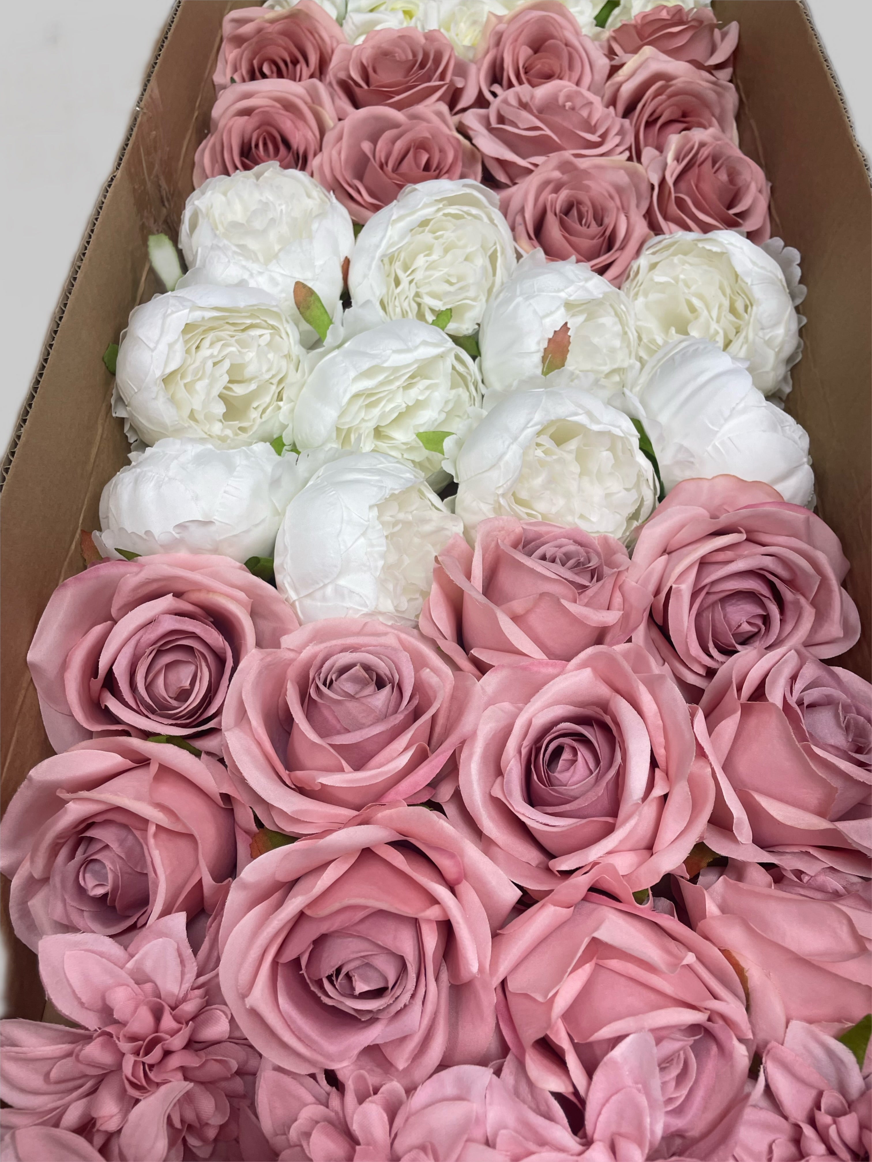60/70 PCS Artificial Flower Heads(ES2D), Mixed Colors for Wedding & DIY Decor