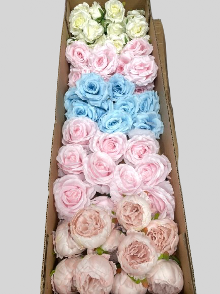 50/60 PCS Artificial Flower Heads(BS1), Mixed Colors for Wedding & DIY Decor