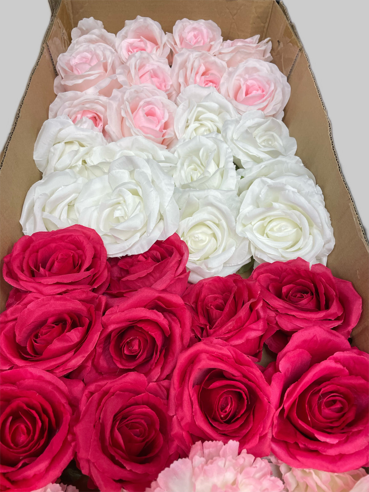 50/60 PCS Artificial Flower Heads (AS4), Mixed Colors for Wedding & DIY Decor
