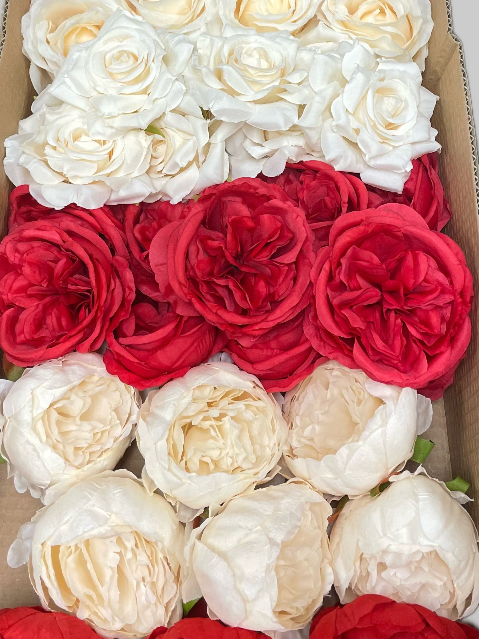 60/70 PCS Artificial Flower Heads (RM1AH), Mixed Colors for Wedding & DIY Decor