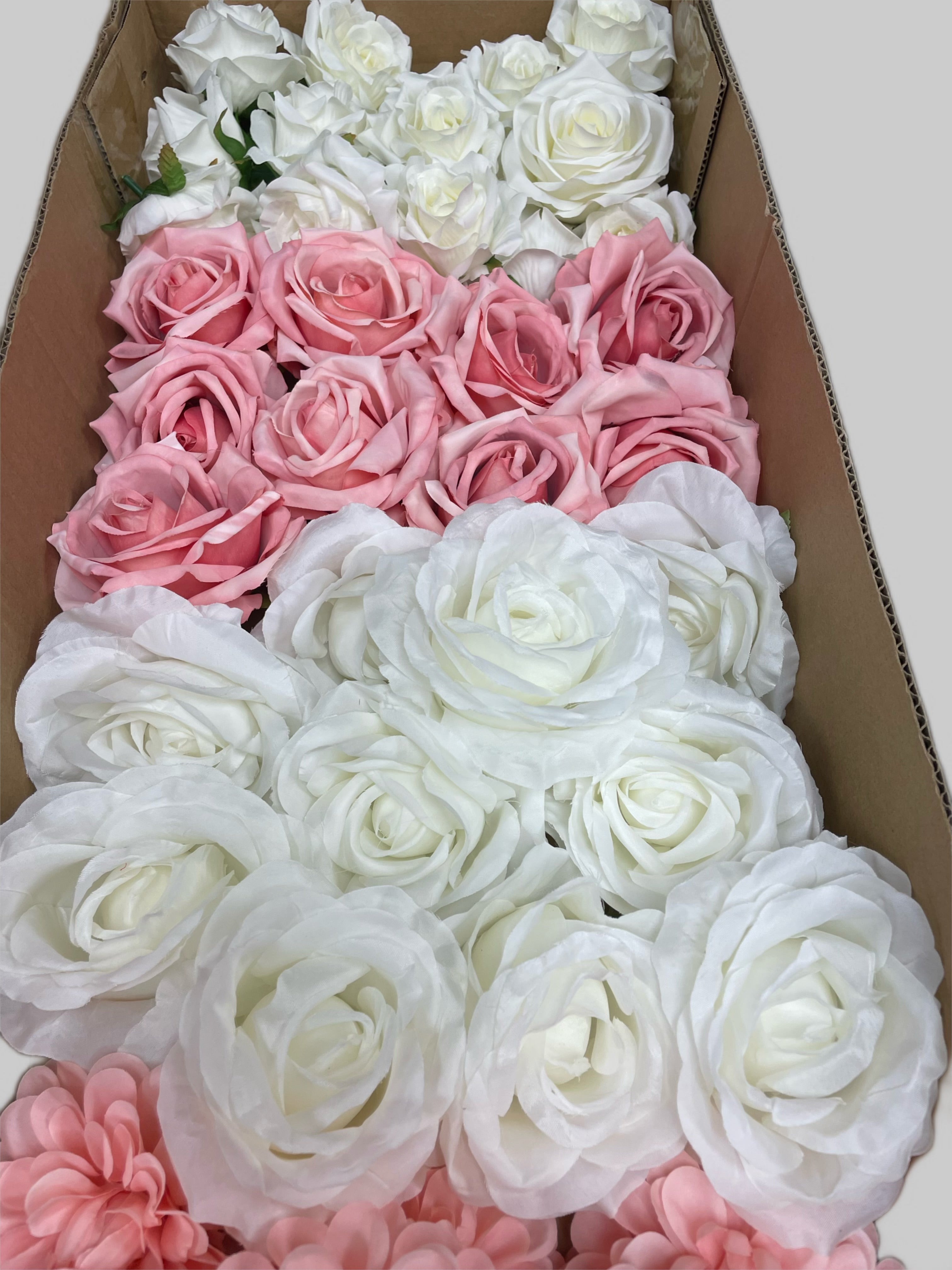 60/70 PCS Artificial Flower Heads (PS3), Mixed Colors for Wedding & DIY Decor