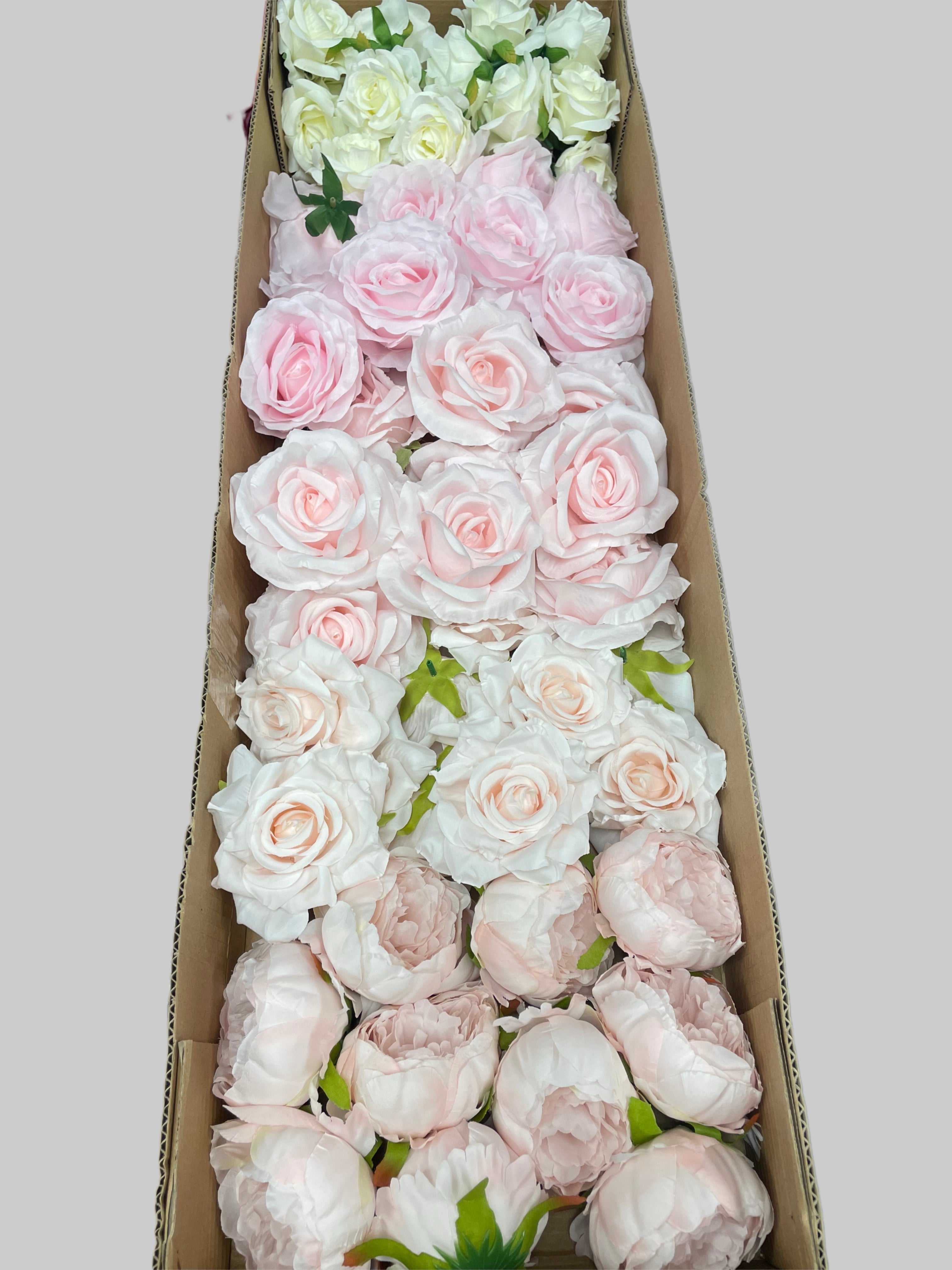 60/70 PCS Artificial Flower Heads (HS3AE), Mixed Colors for Wedding & DIY Decor