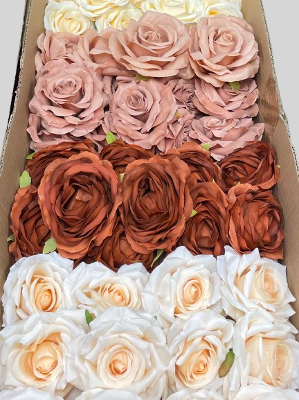 60/70 PCS Artificial Flower Heads (OS2AH), Mixed Colors for Wedding & DIY Decor