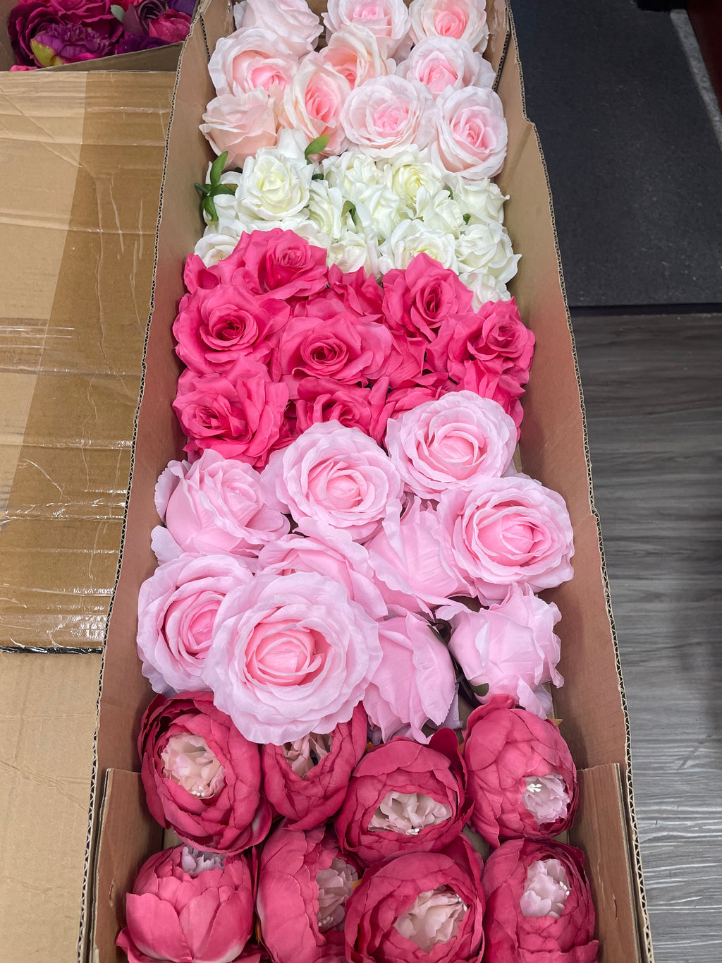 60/70 PCS Artificial Flower Heads (AS1BC1), Mixed Colors for Wedding & DIY Decor