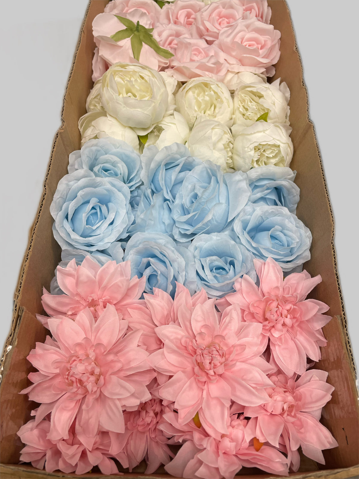 50/60 PCS Artificial Flower Heads(BS2), Mixed Colors for Wedding & DIY Decor