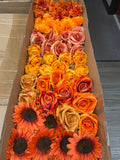 Artificial Flower Head Without Stems (FS3) Orange