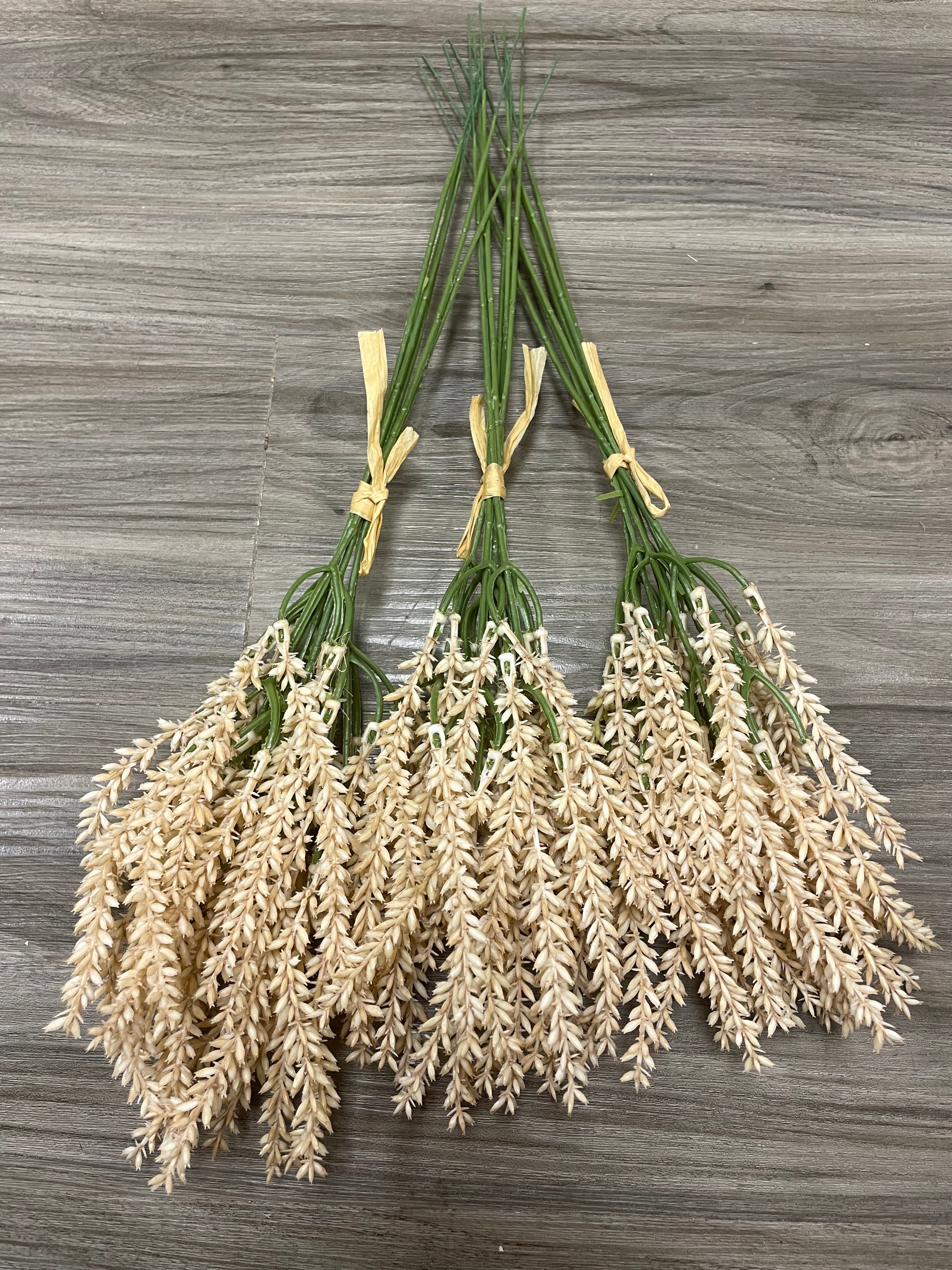3Bunches/5Bunches Artificial Hanging Grass Stems, Beige Dried Look, Realistic Filler for Wedding & DIY Decor (AF3)