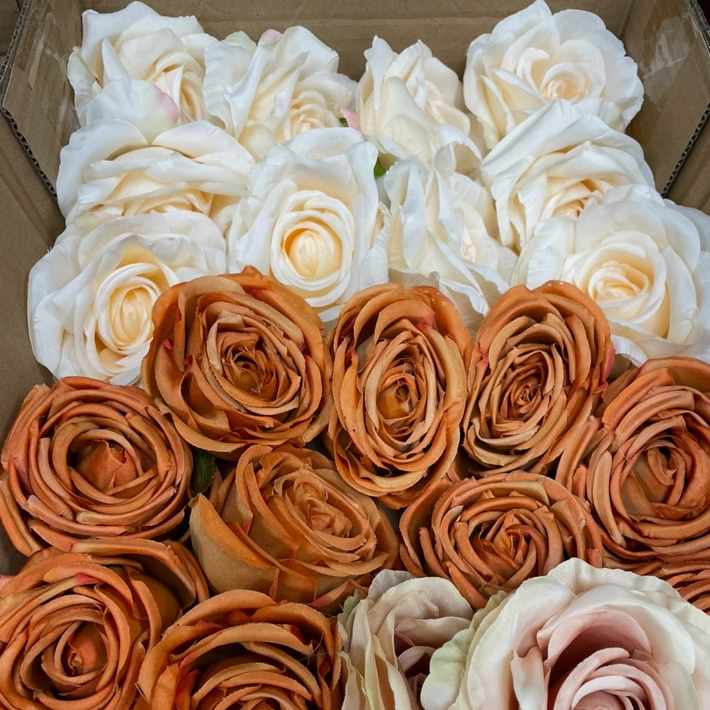 60/70 PCS Artificial Flower Heads (FS1), Mixed Colors for Wedding & DIY Decor