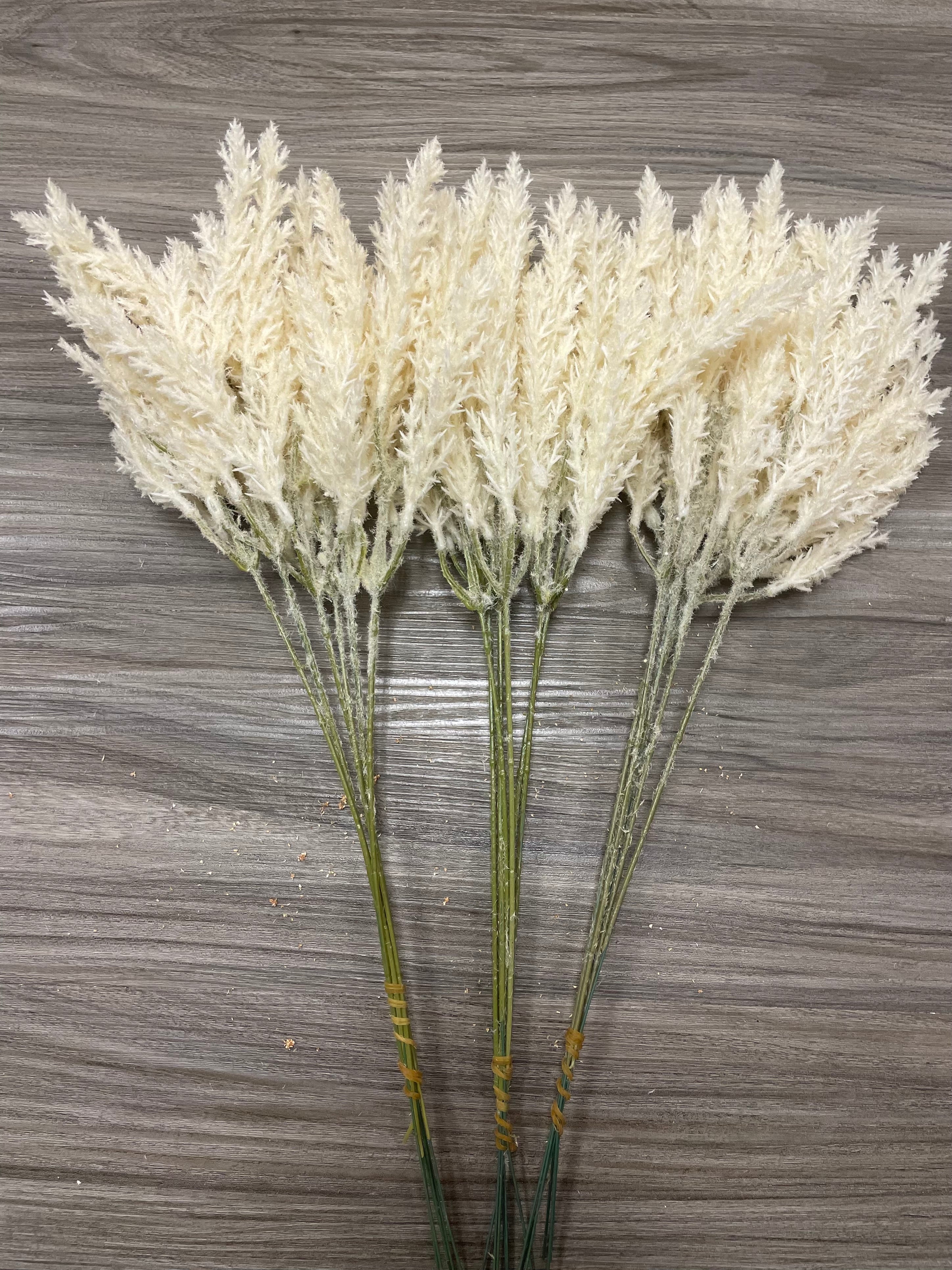 3Bunches/5Bunches Artificial Pampas Grass Stems, Cream White Fluffy Filler, Realistic Dried Look for Wedding & DIY Decor (AF6)