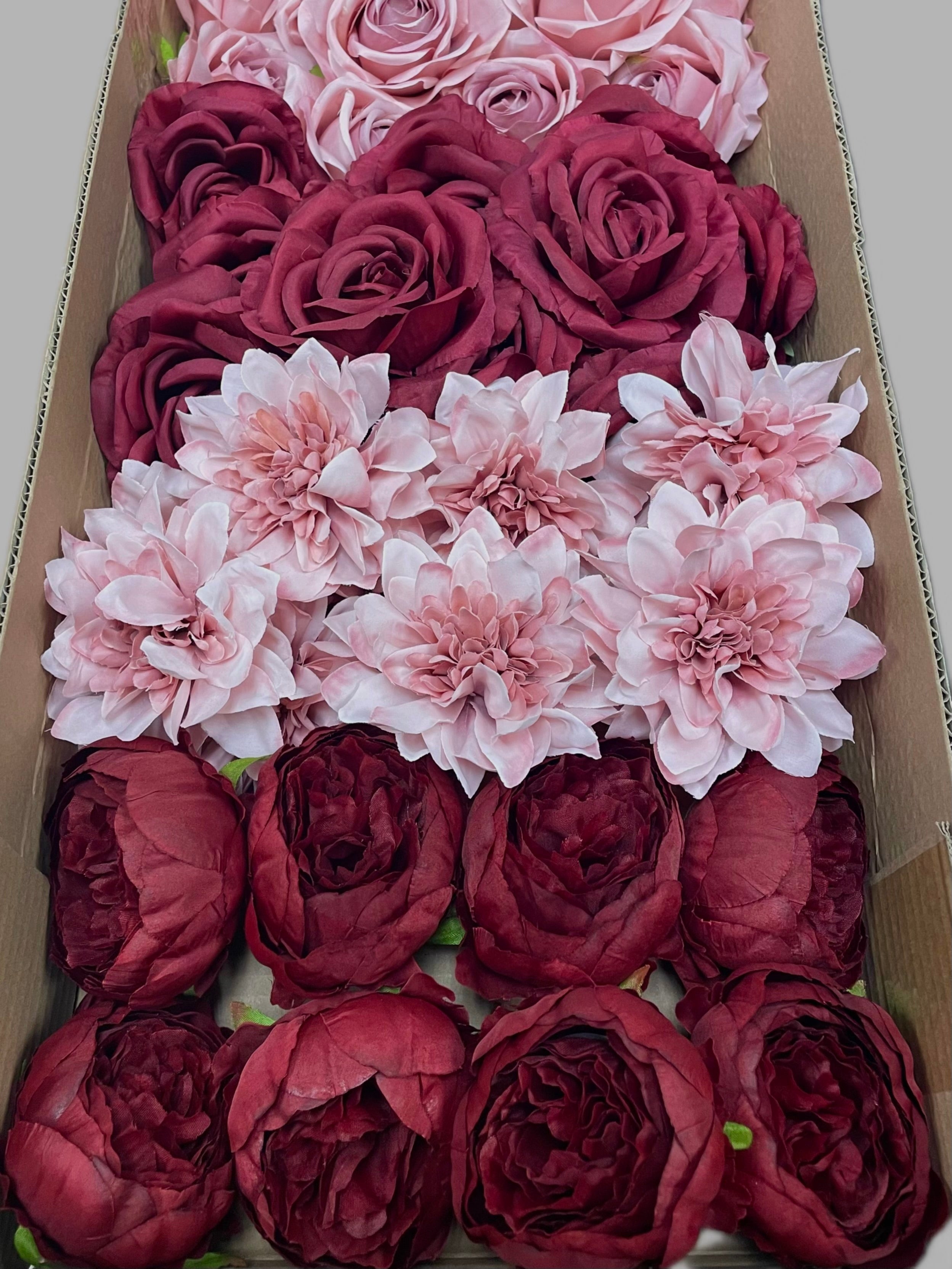 60/70 PCS Artificial Flower Heads (BP1CE), Mixed Colors for Wedding & DIY Decor