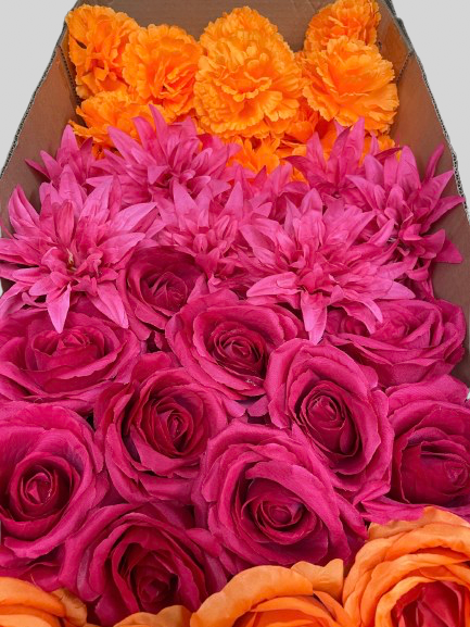50/60 PCS Artificial Flower Heads (JS1), Mixed Colors for Wedding & DIY Decor