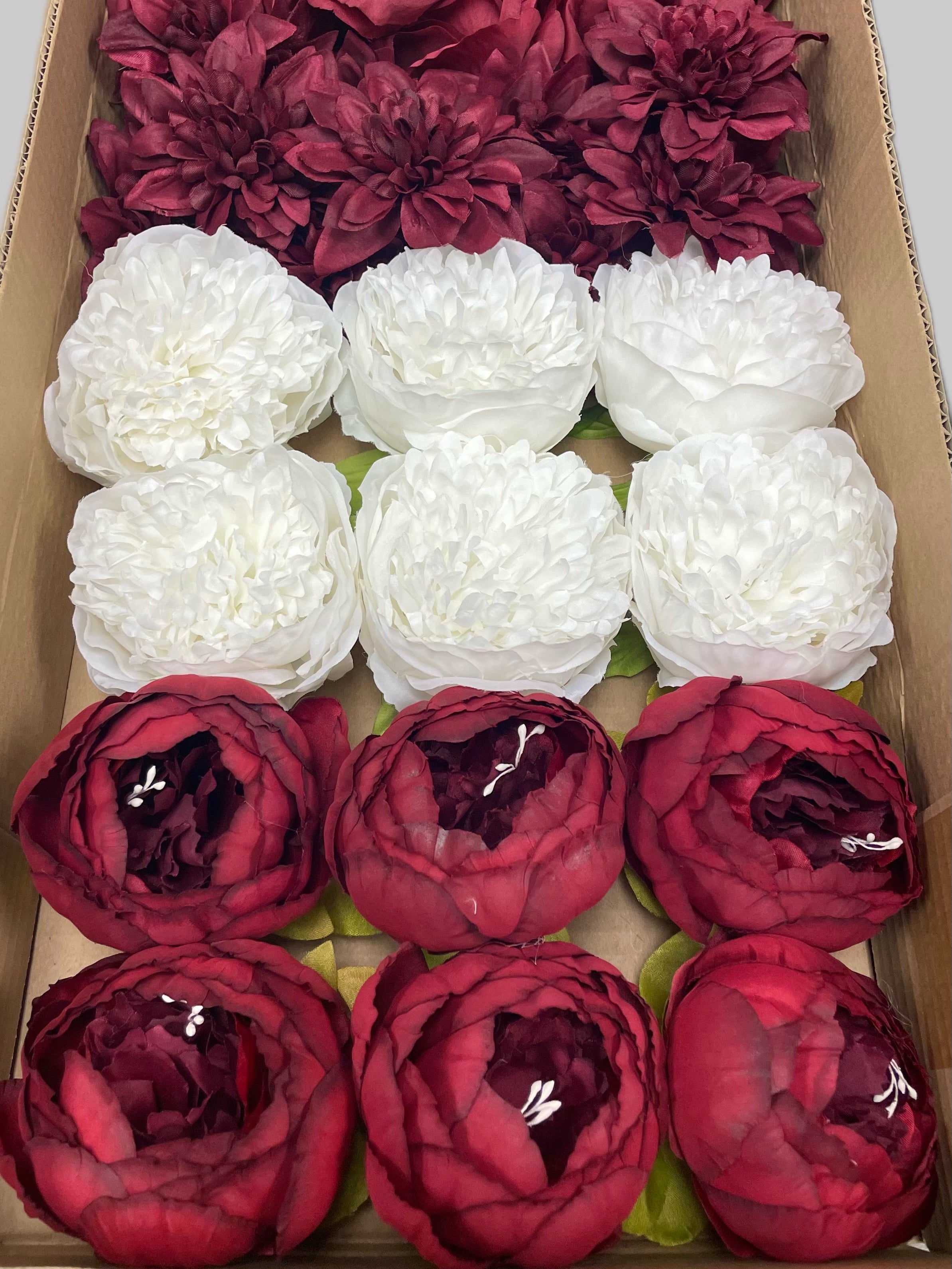 60/70 PCS Artificial Flower Heads (BW1), Mixed Colors for Wedding & DIY Decor