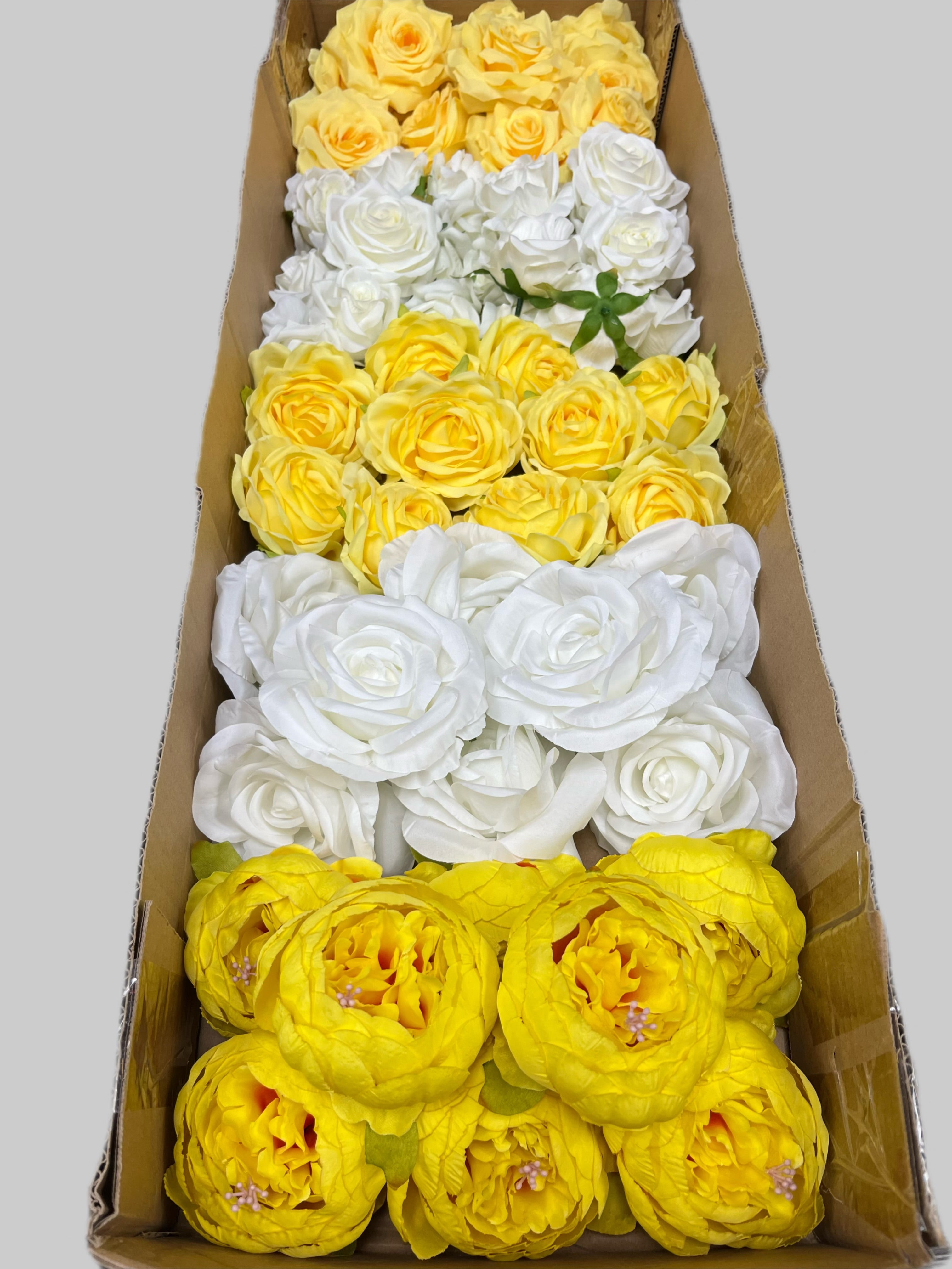 60/70 PCS Artificial Flower Heads (YS4CE), Mixed Colors for Wedding & DIY Decor